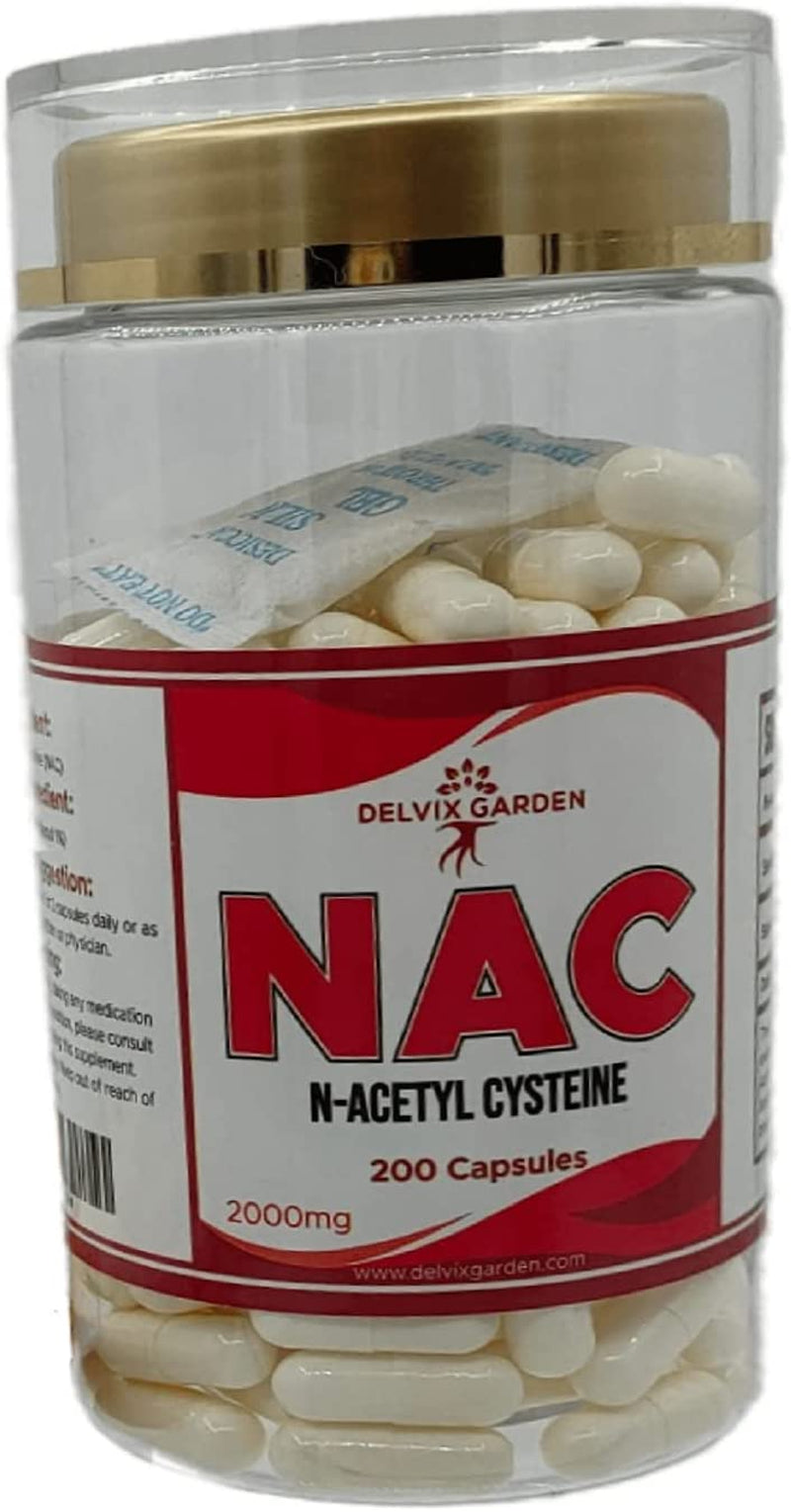 Delvix Garden NAC Supplement N-Acetyl Cysteine, 200 Capsules: Potent NAC N-Acetyl Cysteine Supplement