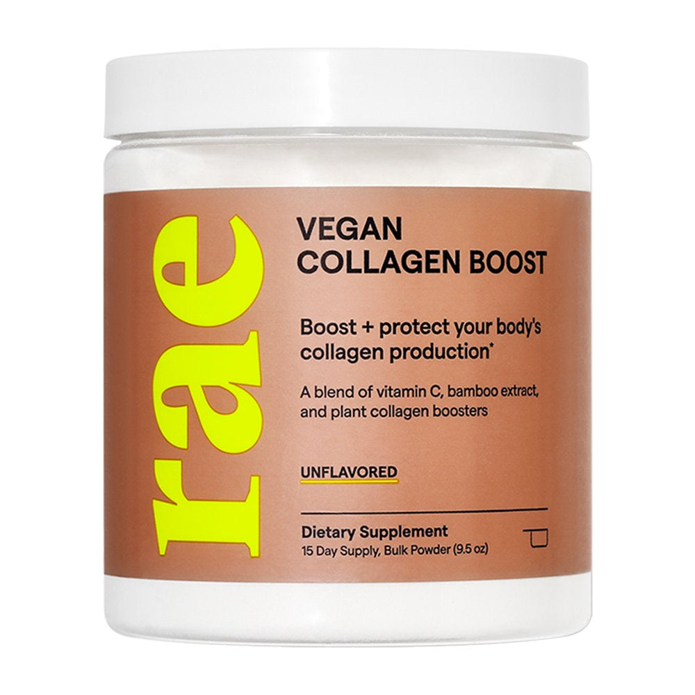 Rae Wellness Vegan Collagen Boost Powder with Vitamin C, Support Hair, Skin & Nails, Unflavored, 9.5 Oz