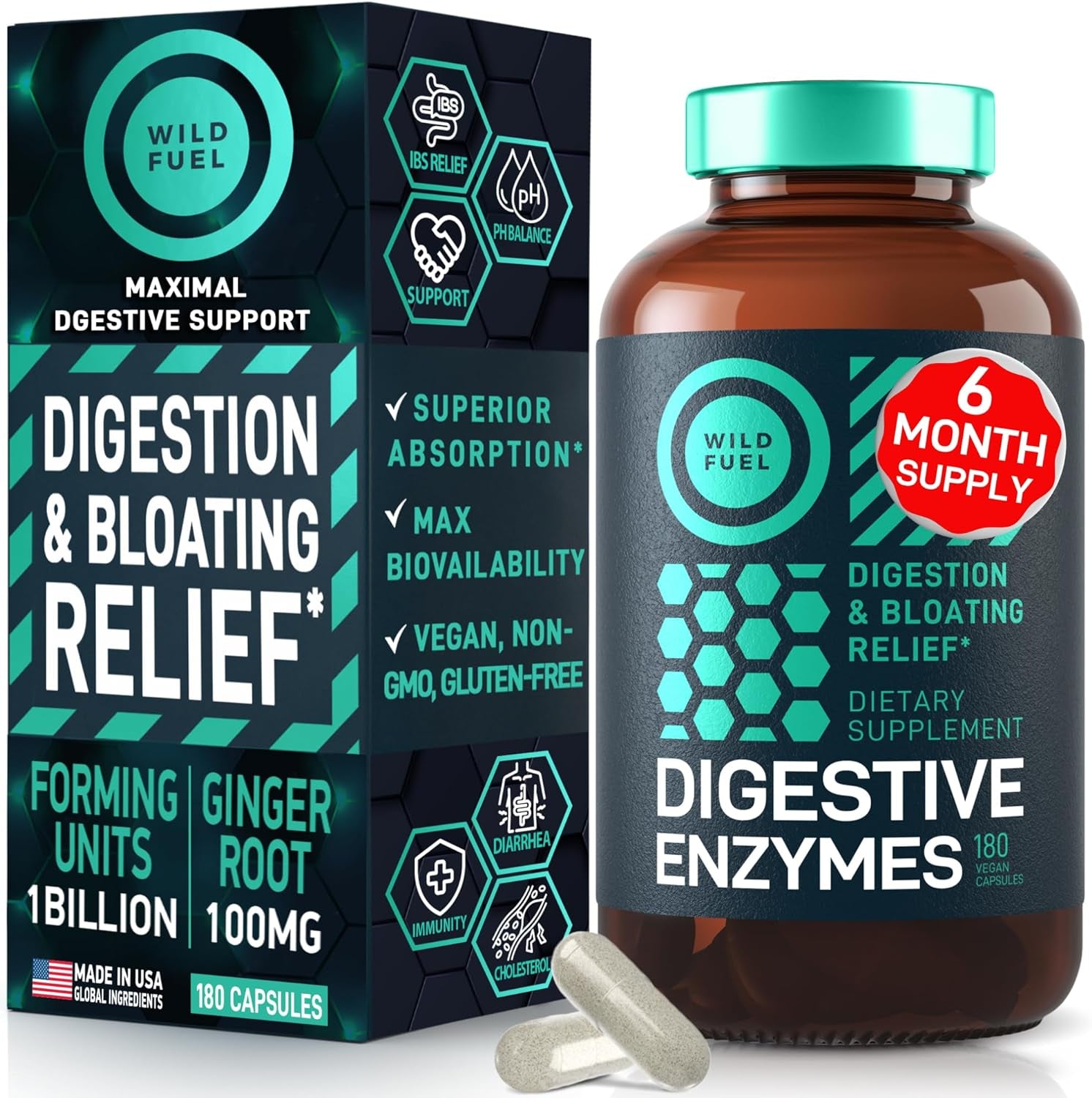 WILD FUEL Digestive Enzyme and Appetite Suppressant Diet Support Bundle