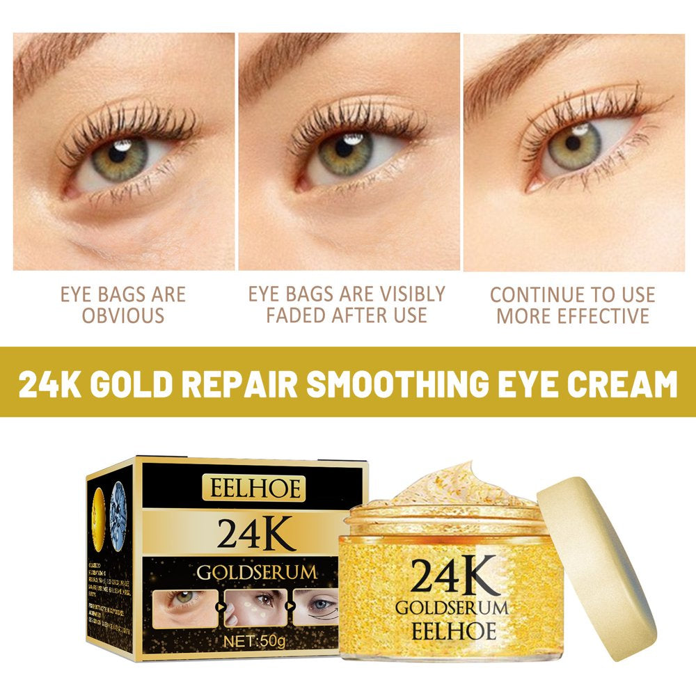 24K Gold Eye Cream – Firming, De-Puffing & Hydrating | Wrinkle & Fine Line Reducing | Minimizes Signs of Aging & Crow’S Feet