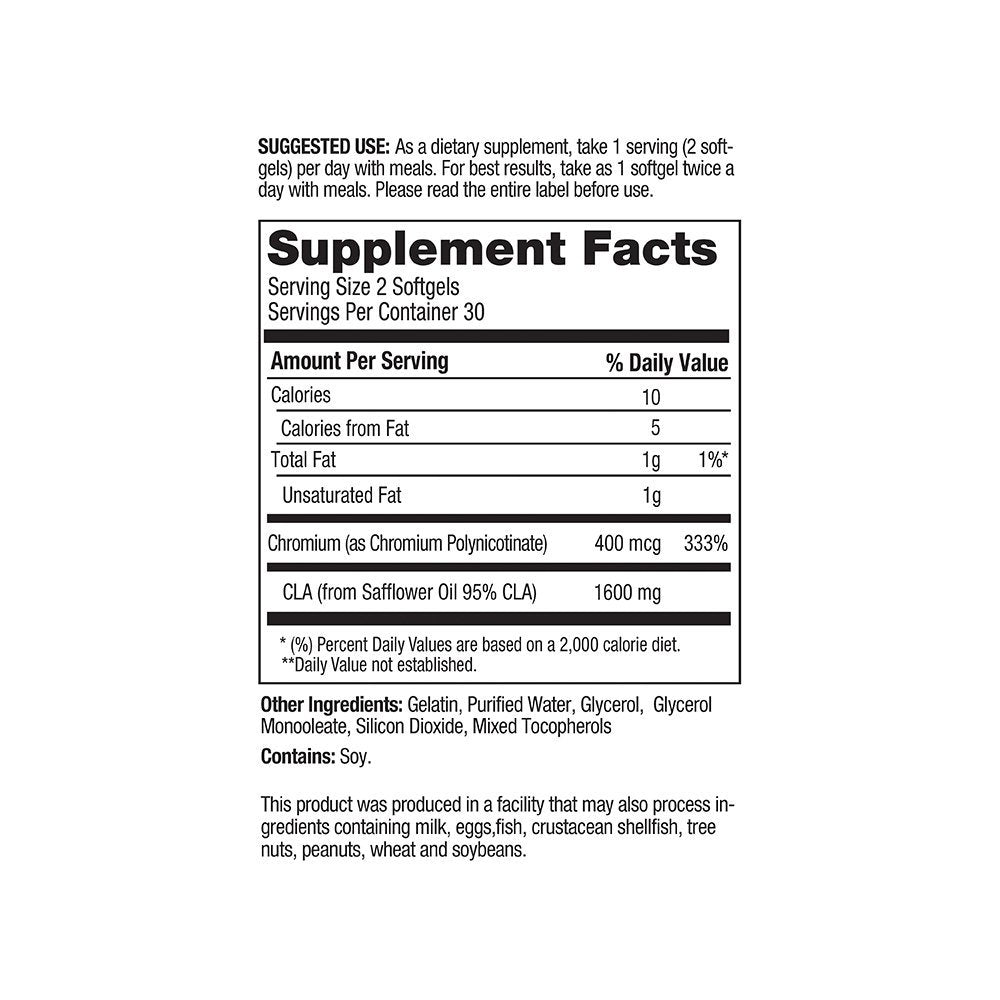 Ab Cuts Advanced | CLA Belly Fat Burner, America'S # 1 Formula | 1 Bottle, 60 Softgels