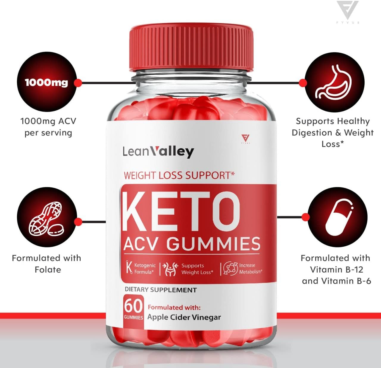 (2 Pack) Lean Valley Keto ACV Gummies Advanced Weight Loss Formula - Lean Valley Gummies with Apple Cider Vinegar Supplement Keto + ACV AVC Leanvalley Works Fast (120 Gummies)