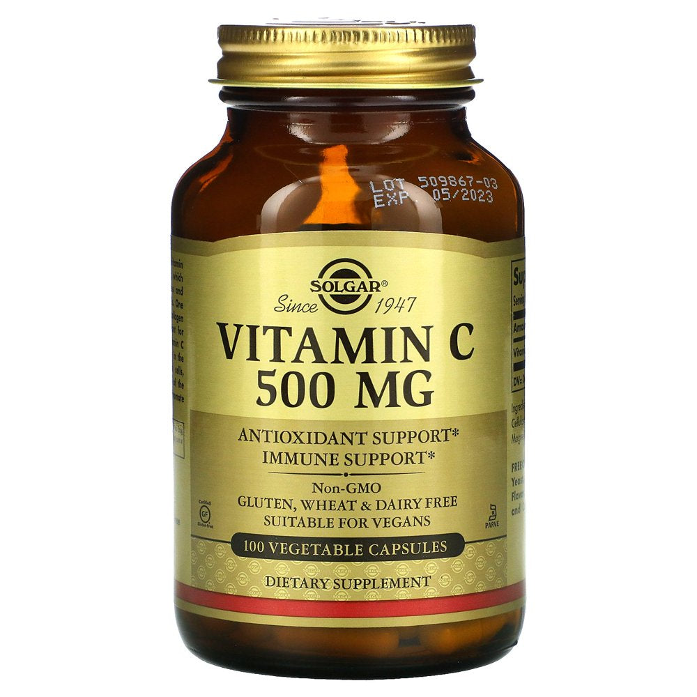 Solgar Vitamin C, 500 Mg, 100 Vegetable Capsules