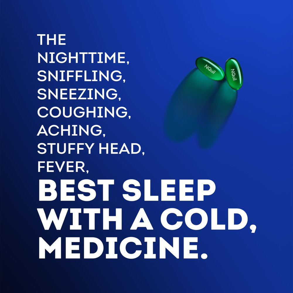 Vicks Nyquil Severe Liquicaps, Nighttime Cold, Cough & Flu Relief, Over-The-Counter Medicine, 24 Ct