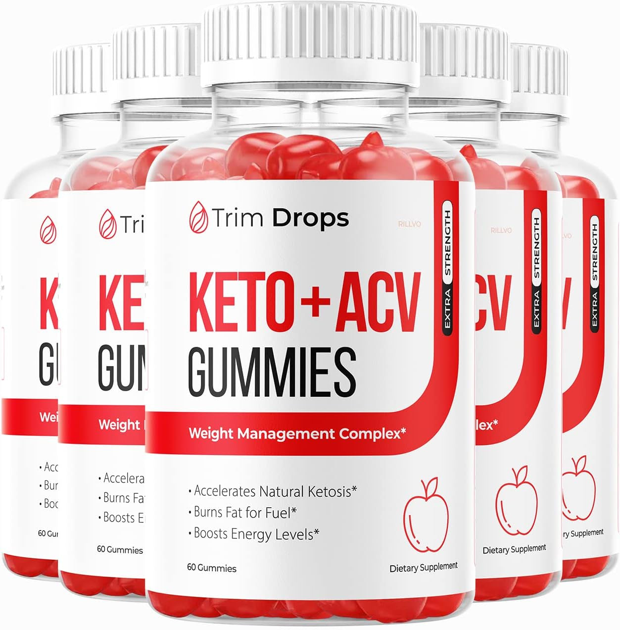 (5 Pack) Trim Drops Keto ACV Gummies Trim Drops Apple Cider Vinegar Keto Gummies Advanced Formula (300 Gummies)