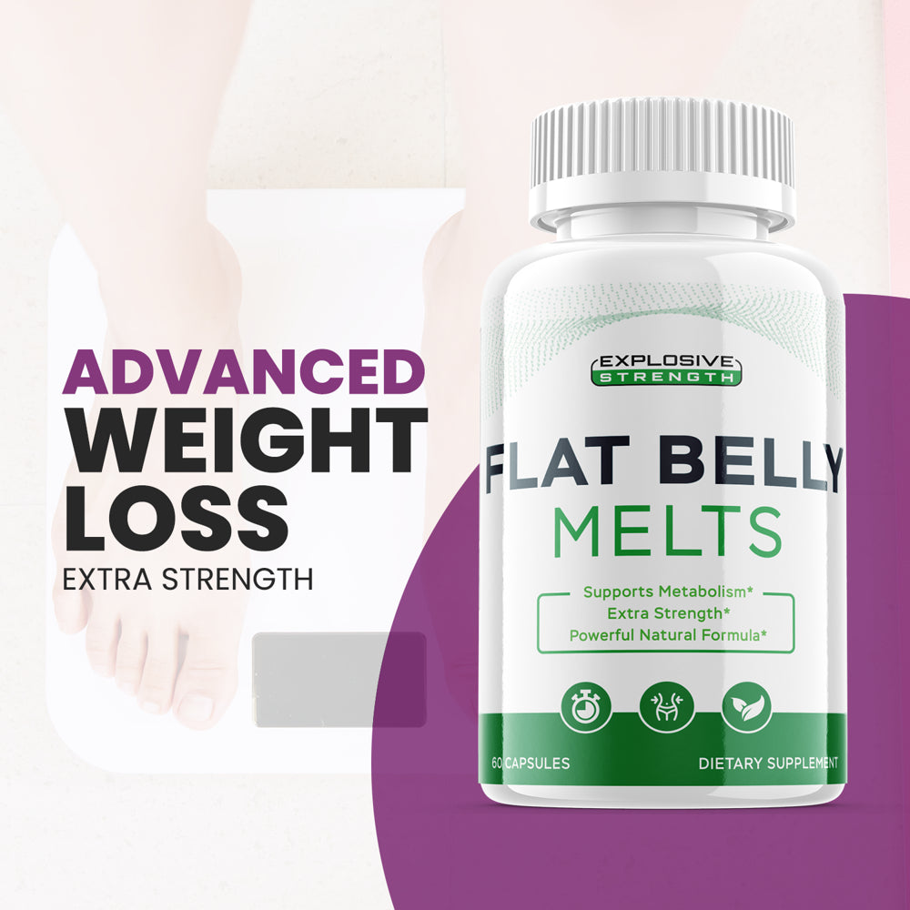 (2 Pack) Flat Belly Melts - Keto Weight Loss Formula - Energy & Focus Boosting Dietary Supplements for Weight Management & Metabolism - Advanced Fat Burn Raspberry Ketones Pills - 120 Capsules