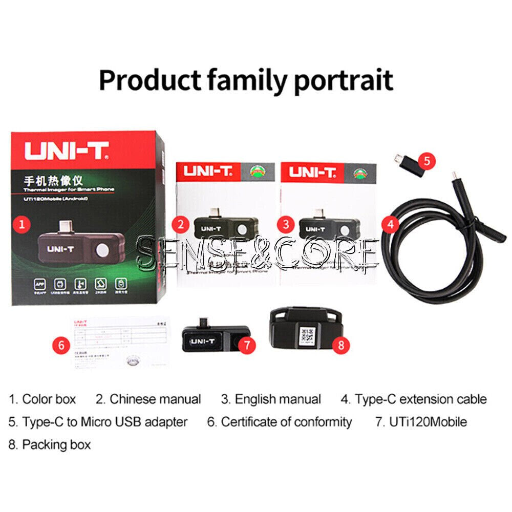 Uti120 Thermal Imager Infrared Thermal Imaging Camera for Adroid IOS Smart Phone