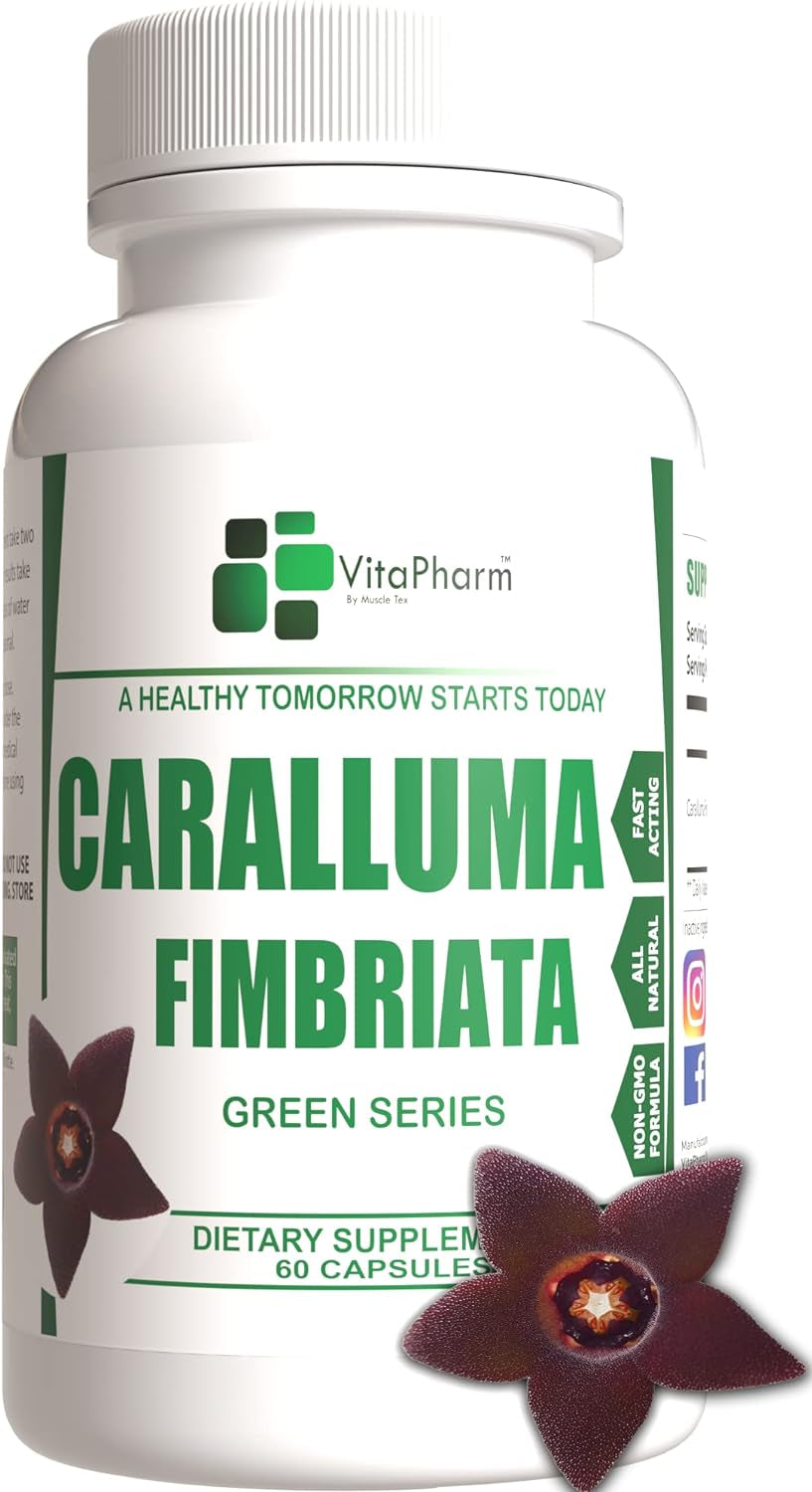 Vitapharm Nutrition Caralluma Fimbriata | Fast Acting Concentrated 1200Mg | Non-Gmo Vegan Friendly Herbal Extract | Natural Endurance Support | USA Made Supplement for Men & Women | 60 Capsules