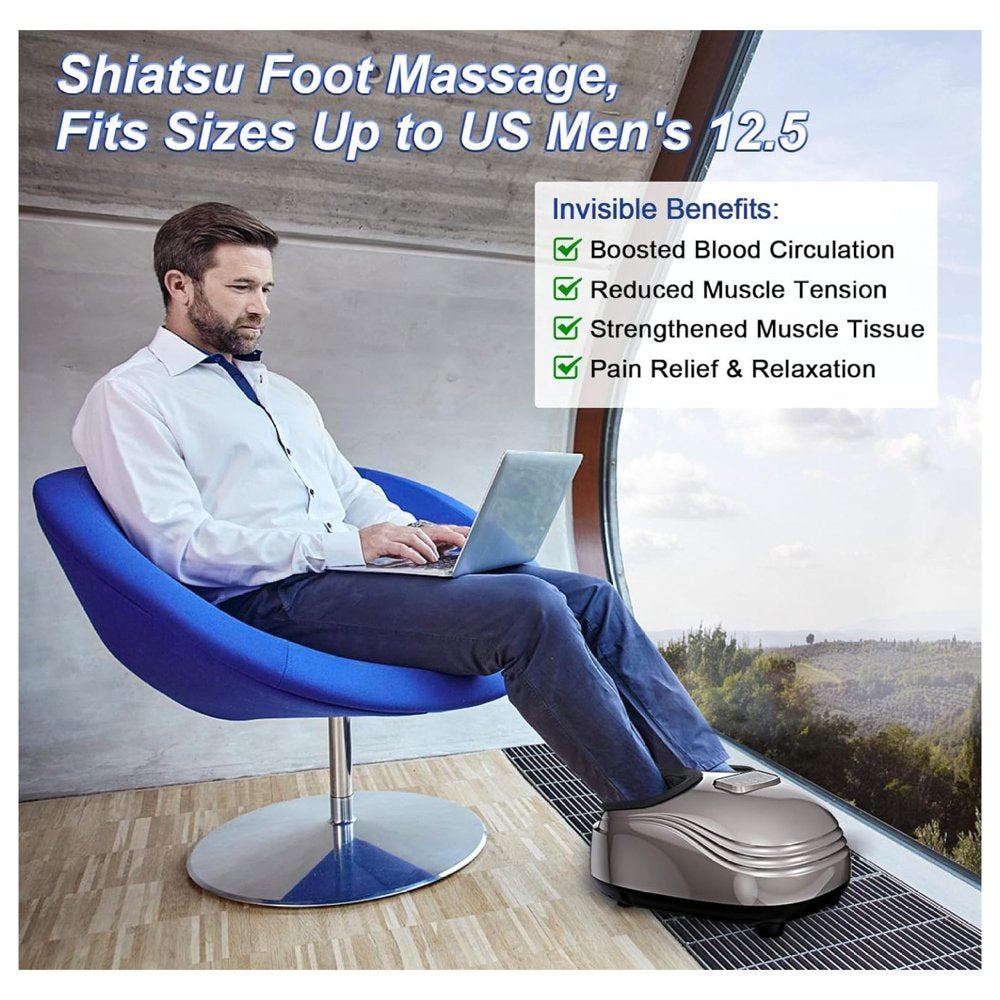 Foot Massager Machine, Deep Kneading Shiatsu Feet Massager with Heat, and Timer, Foot Massager for Plantar Fasciitis, Neuropathy, Circulation and Pain Relief, Gifts for Women Men, up to Size 12