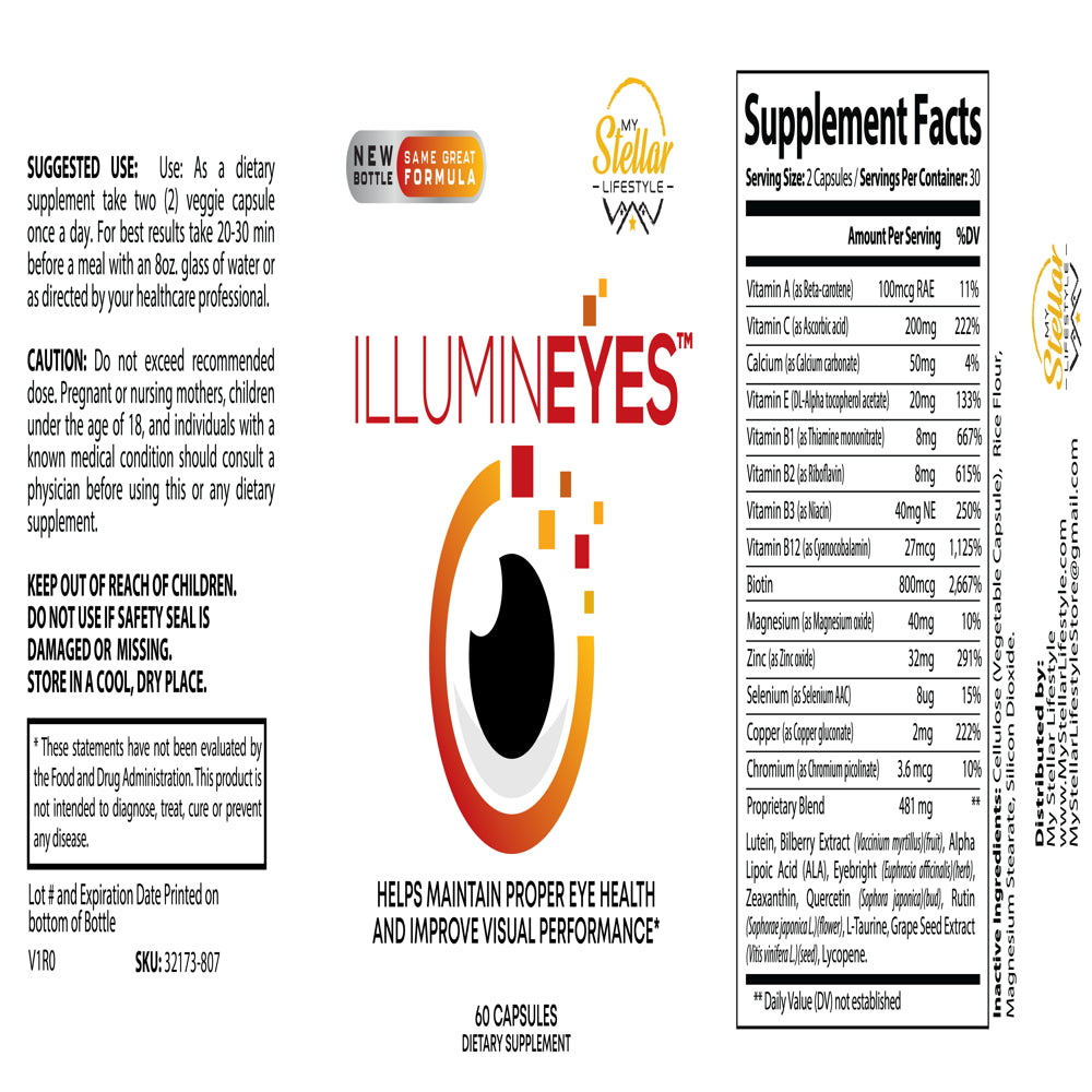 5 Pack Illumineyes, Helps Maintain Eye Health & Improve Visual Performance-60 Capsules X5