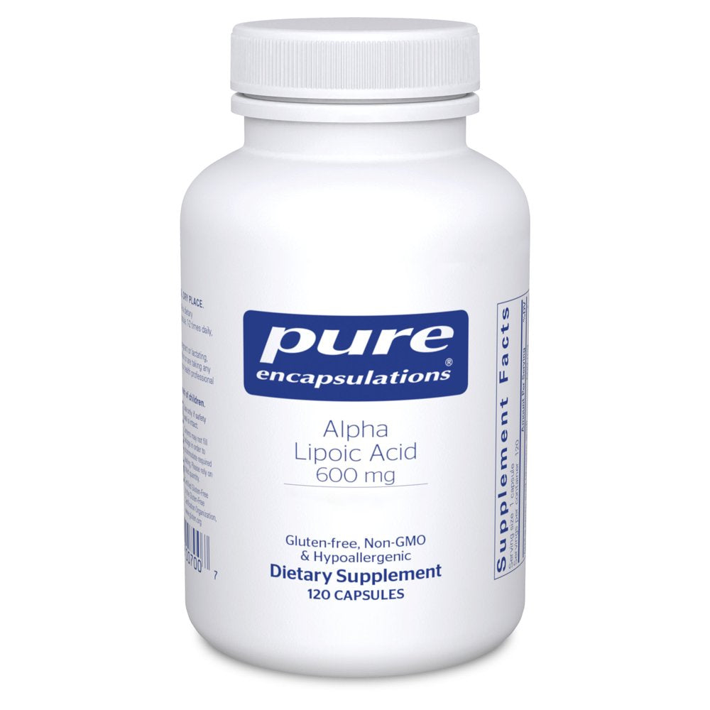 Pure Encapsulations Alpha Lipoic Acid 600 Mg | ALA Supplement for Liver Support, Antioxidants, Nerve and Cardiovascular Health, Free Radicals, and Carbohydrate Support* | 120 Capsules