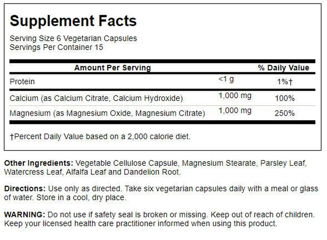 Solaray Cal-Mag Citrate 1:1 Ratio 90 Veg Caps
