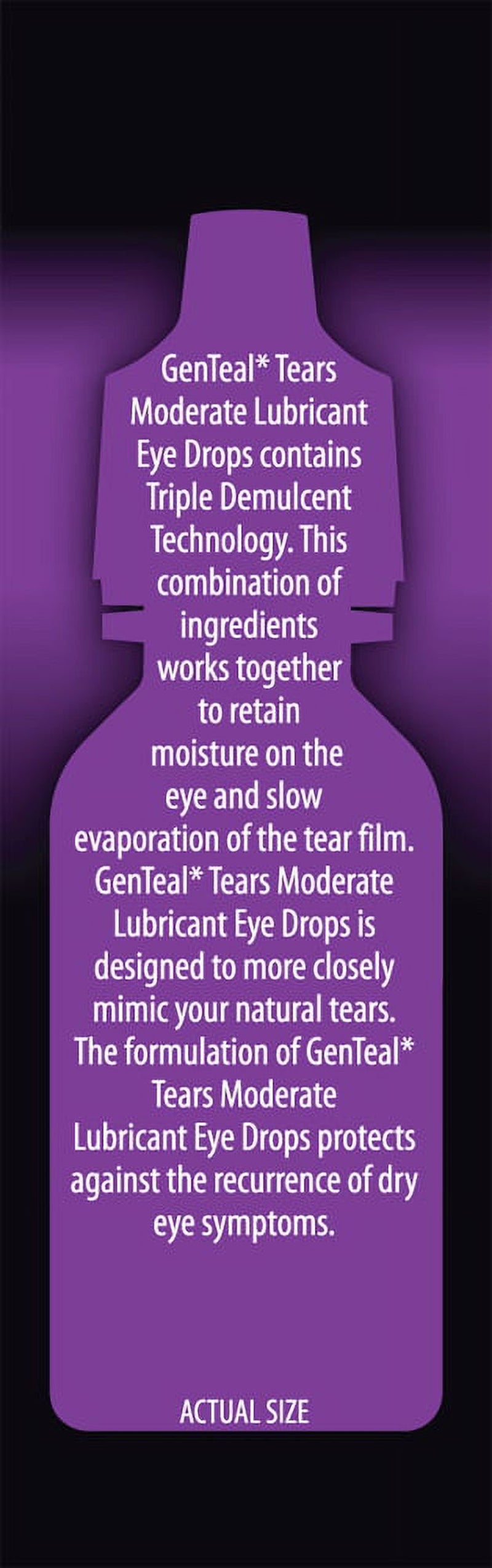 Genteal Tears Moderate Lubricant Eye Drops for Dry Eye Symptom Relief, 15Ml