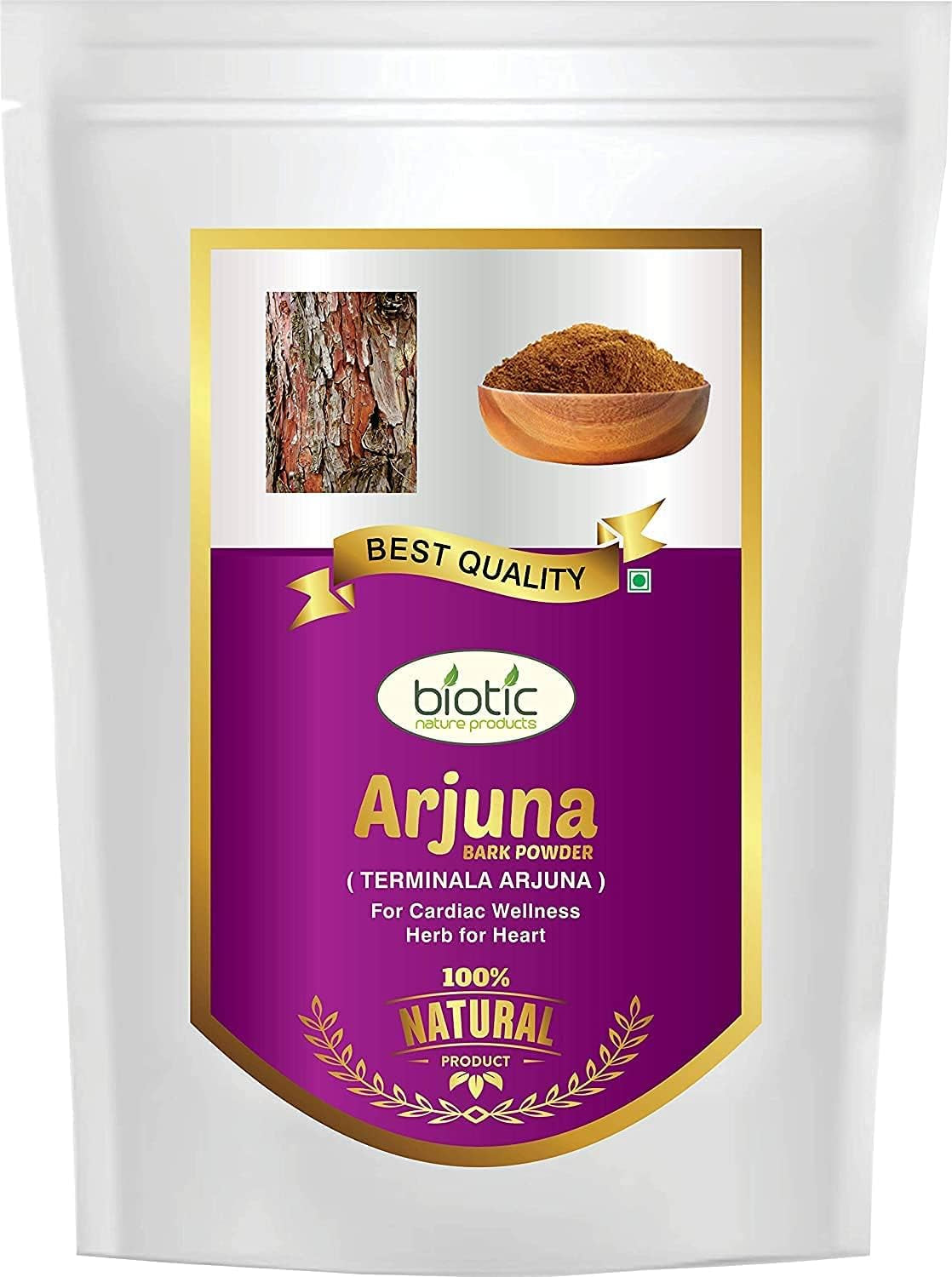 TARIN Biotic Natural Arjuna Bark Powder (Terminalia Arjuna) Arjuna Powder - 100 G.