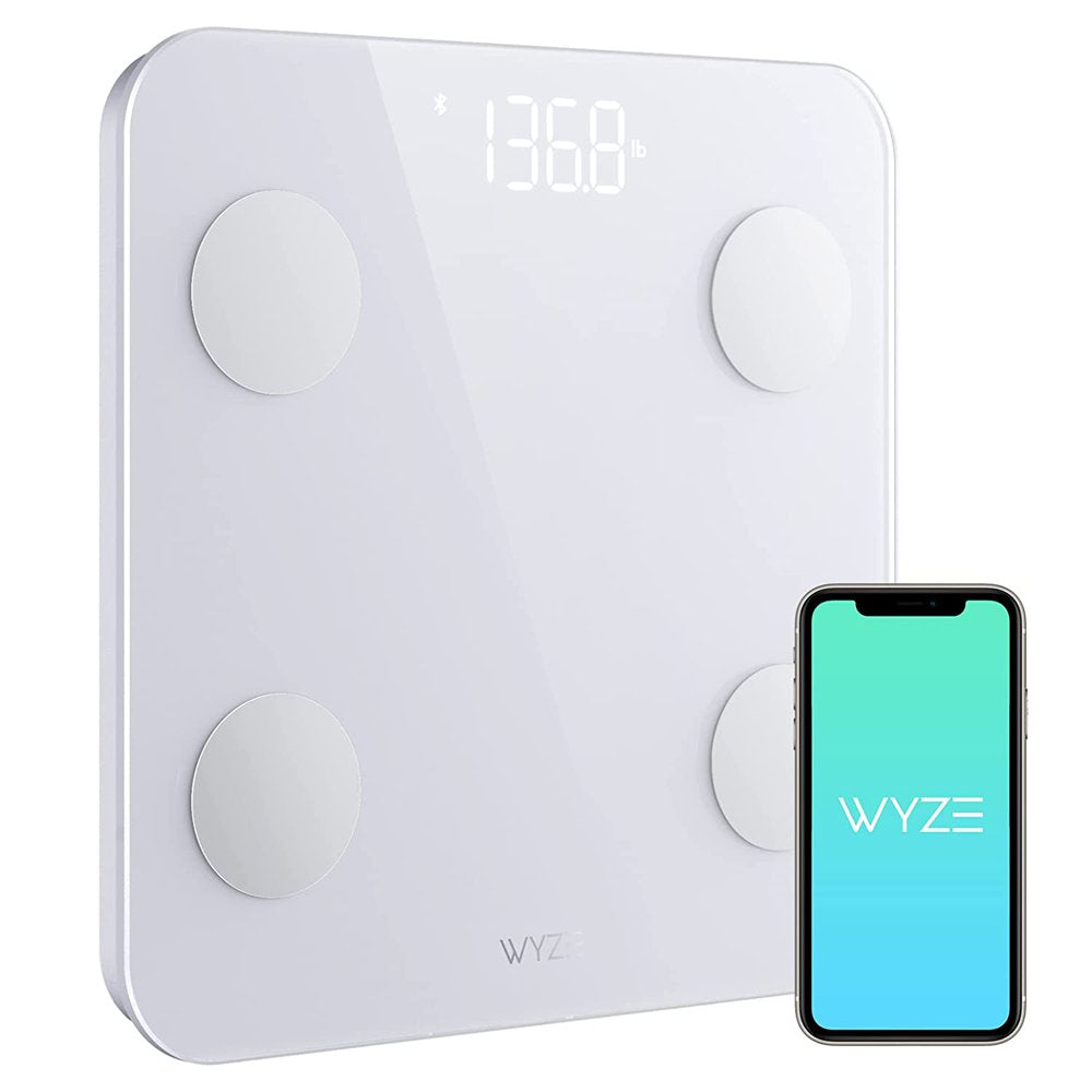 WYZE Scale S, Bluetooth Connected Smart Scale for Body Weight and BMI, Body Composition Analyzer, Body Fat Scale, Digital Bathroom Scale, Heart Rate Monitor, 400 Lb