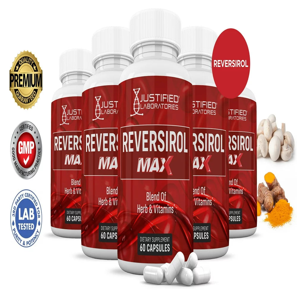 (5 Pack) Reversirol Max Advanced Formula 1295MG 300 Capsules