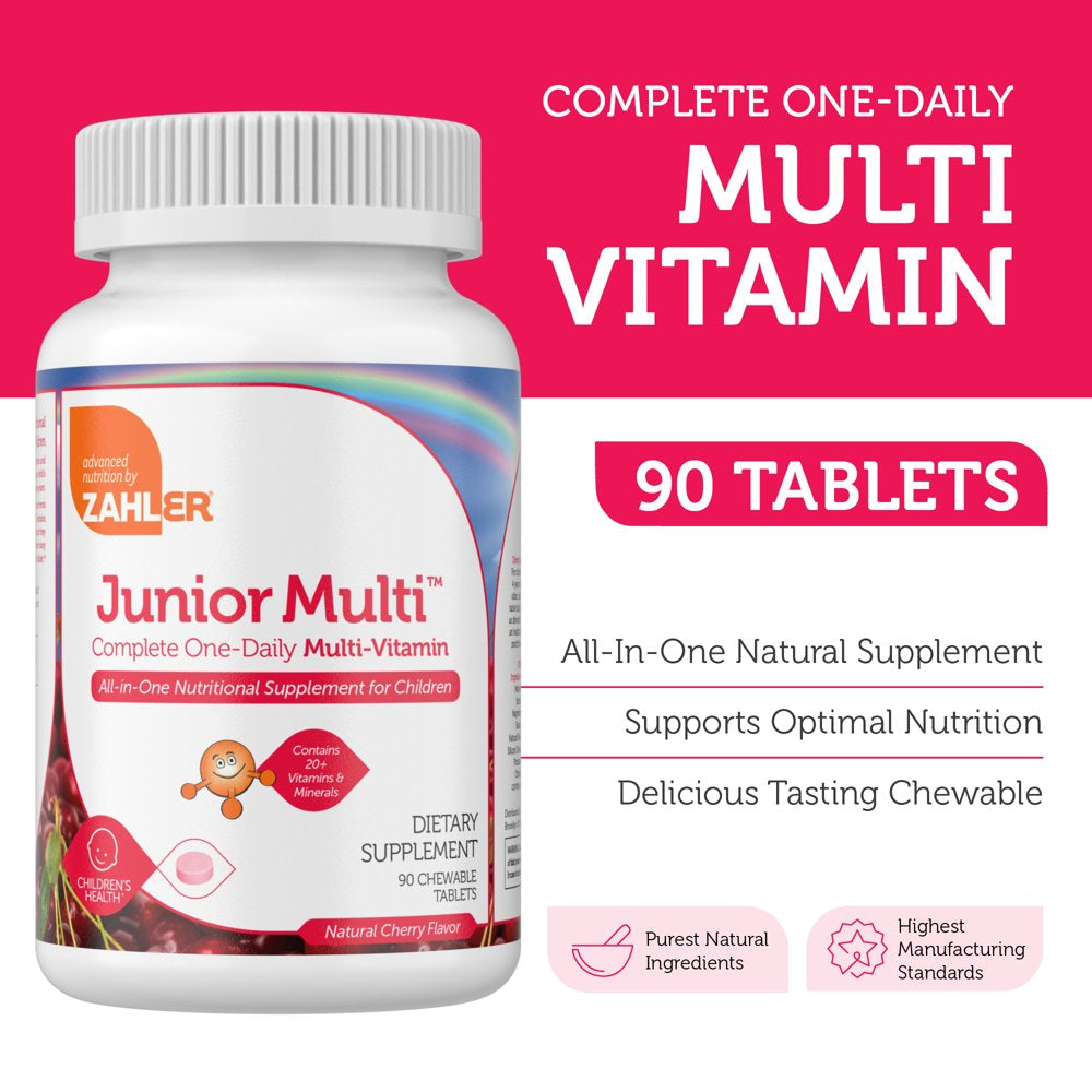 Zahler Junior Multi, Optimal Multivitamin and Mineral Supplement for Kids, 90 Chewable Tablets