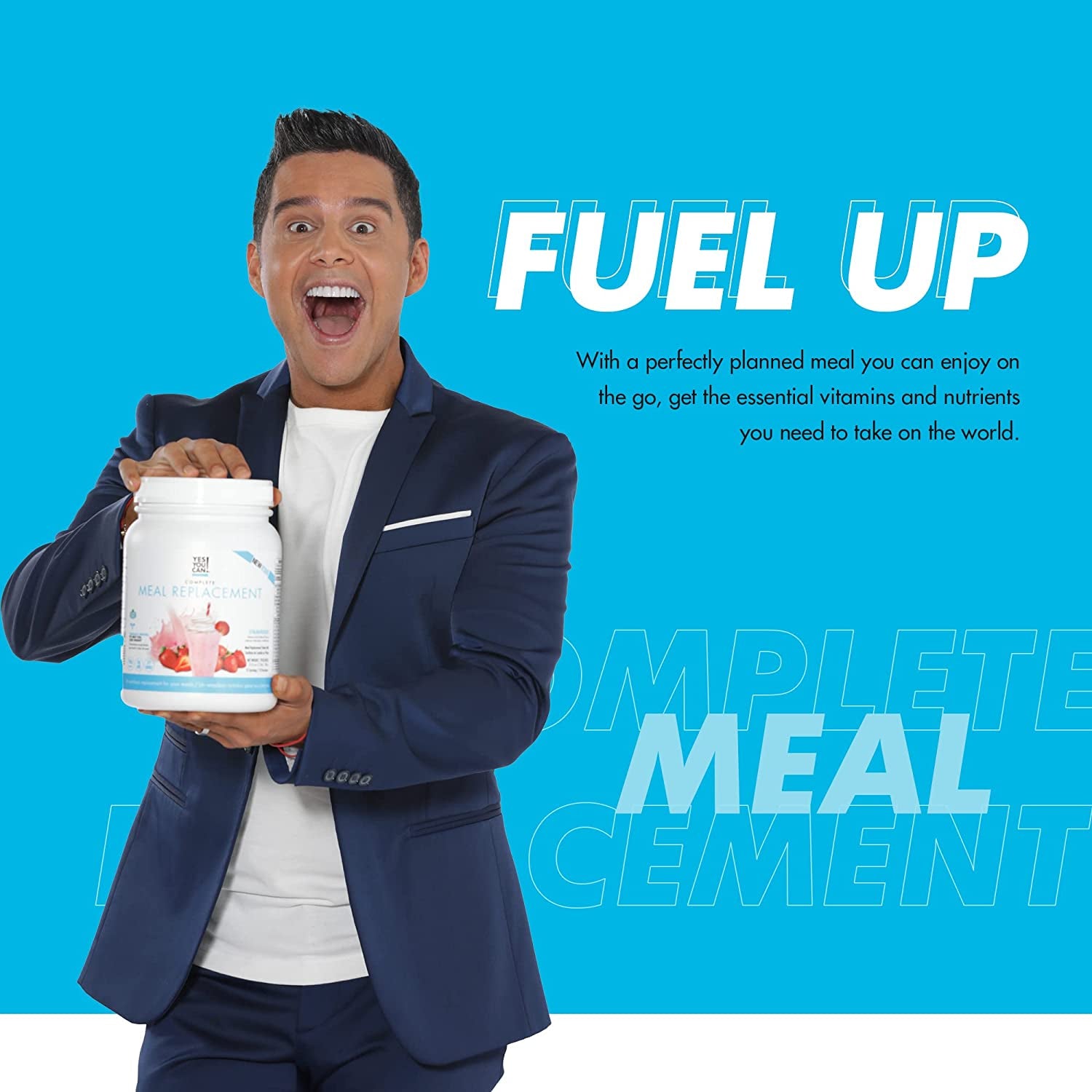 Yes You Can! Complete Meal Replacement - 15 Servings, 20G of Protein, 0G Added Sugars, 21 Vitamins and Minerals - All-In-One Nutritious Meal Replacement Shake (Strawberry)