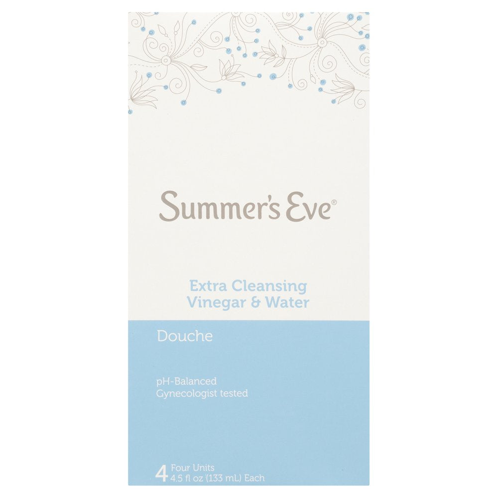 Summer'S Eve Douche, Extra Cleansing Vinegar & Water, 4 Units, 4.5 Oz Each