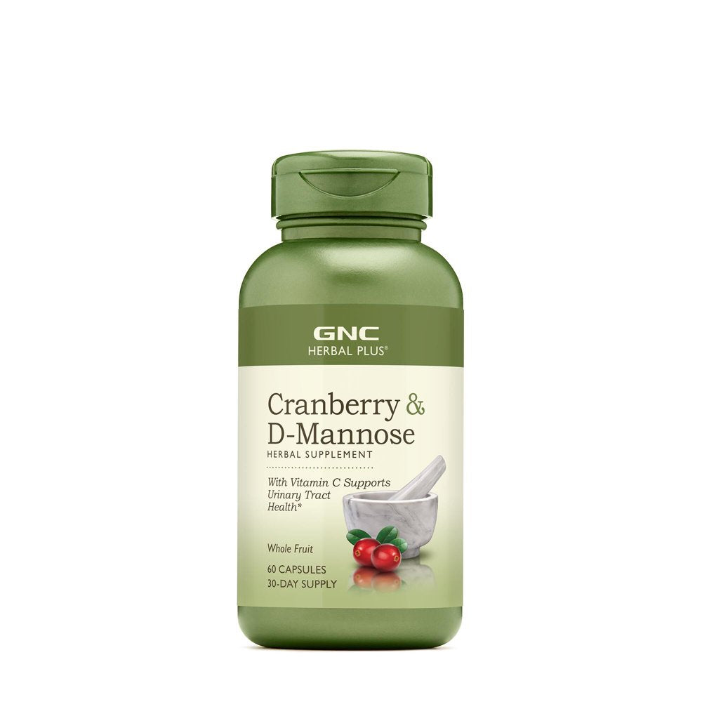 GNC Herbal plus Cranberry D-Mannose, 60 Capsules, Supports Urinary Tract Health