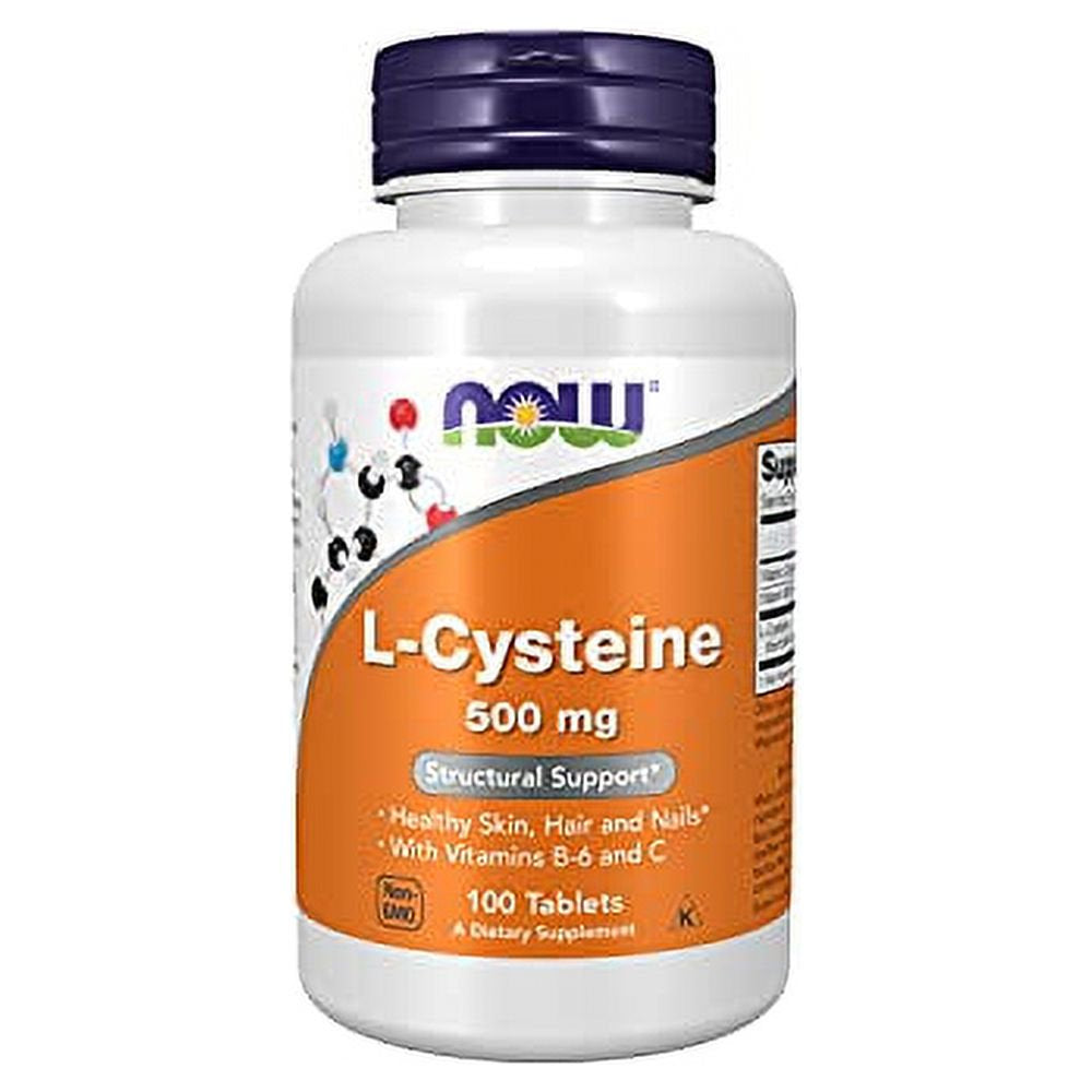 NOW Supplements, L-Cysteine 500 Mg with Vitamins B-6 and C, Structural Support*, 100 Tablets