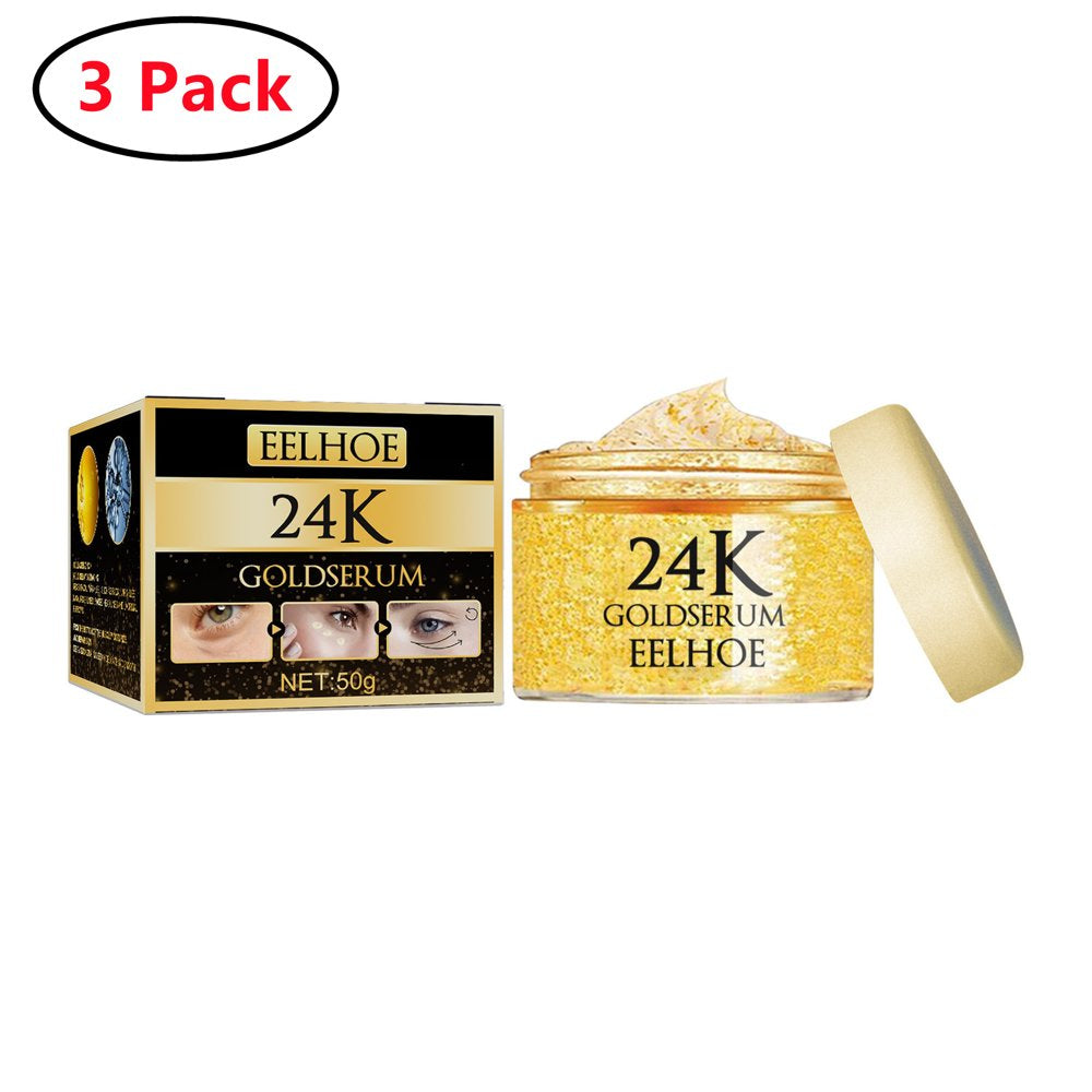 Pure 24K Gold Eye Cream Real Luxury Effect Beauty of Nature Nourishment Hydrating,50G,3 Pack