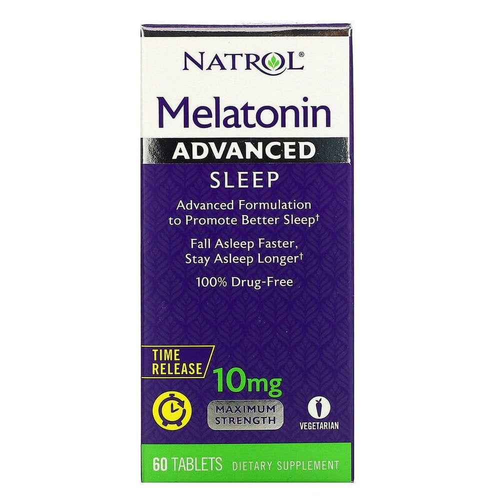 Natrol, Melatonin, Advanced Sleep, Time Release, 10 Mg, 60 Tablets (Pack of 1)