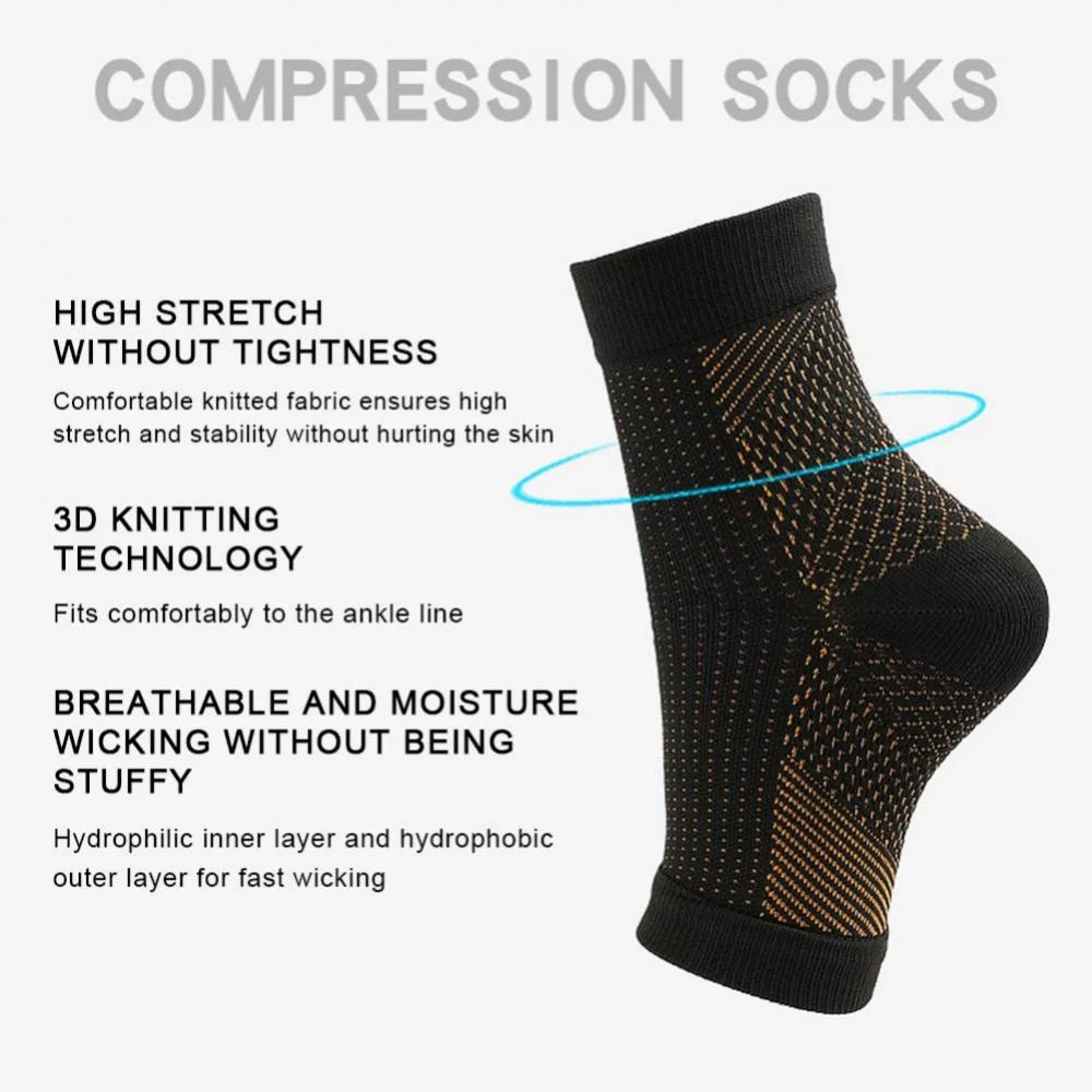 Neuropathy Socks for Women and Men, 5 Pairs Soothe Relief Compression Socks, Ankle Brace for Plantar Fasciitis Sleeve Soothe