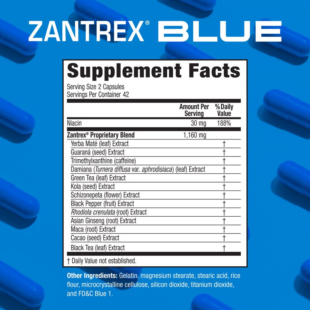 Zantrex Blue High-Energy Rapid Weight Loss Supplement - Advanced Metabolic Boosting Formula, Reduces Body Fat, Enhances Stamina & Performance - 84 Count Capsules