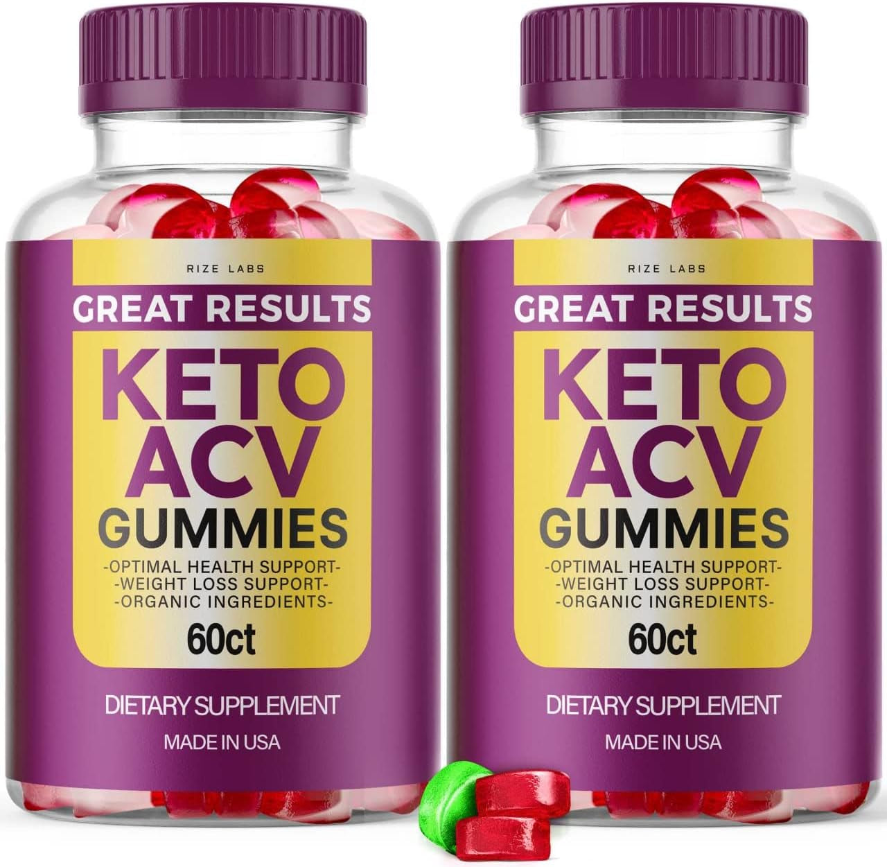 (2 Pack) Great Results Keto ACV Gummies Great Results Apple Cider Vinegar Advanced Gummies (120 Gummies)