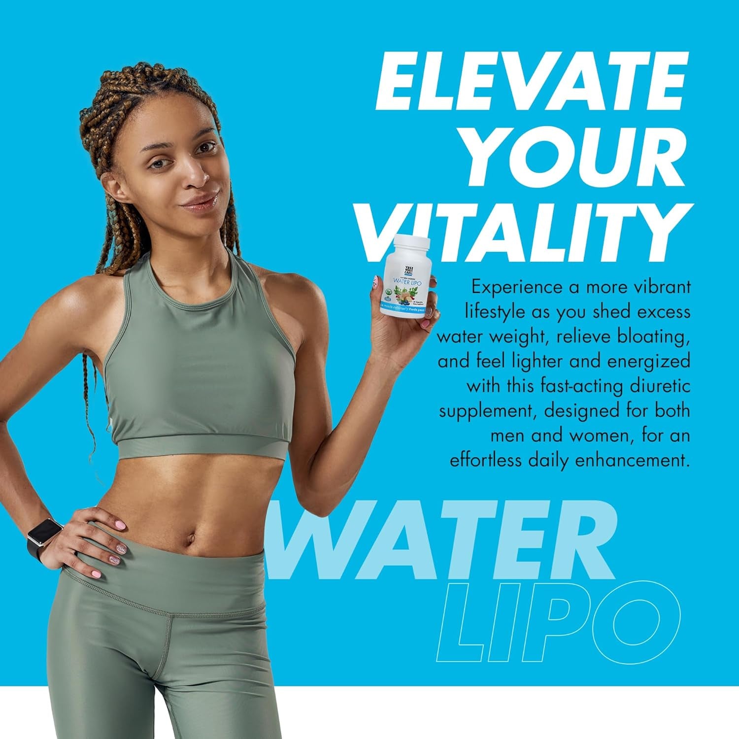 Yes You Can! Natural Water Lipo Diuretic Cleanse with Electrolytes and Vitamins - Gluten-Free Supplement (21 Capsules)