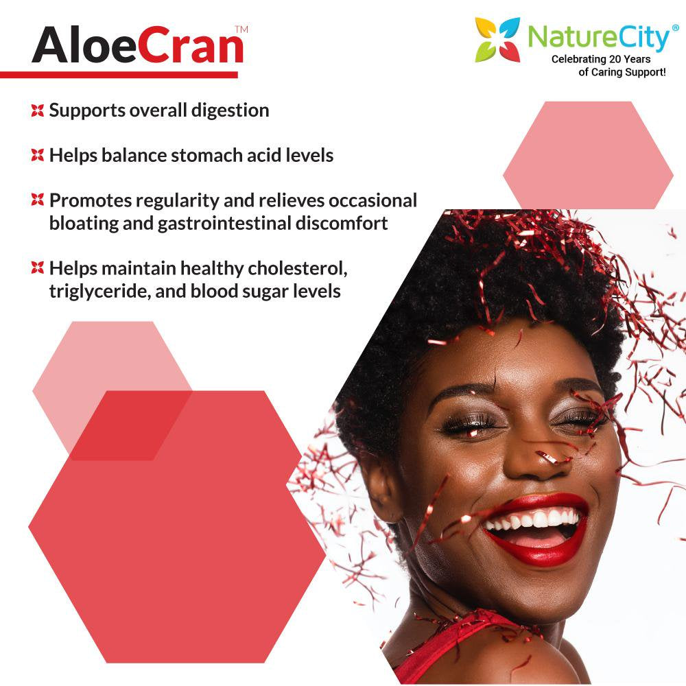 Aloecran - Aloe Vera Cranberry Sugar Free Drink Mix - 500Mg of Pacran Cranberry Extract - Keto Friendly by Naturecity