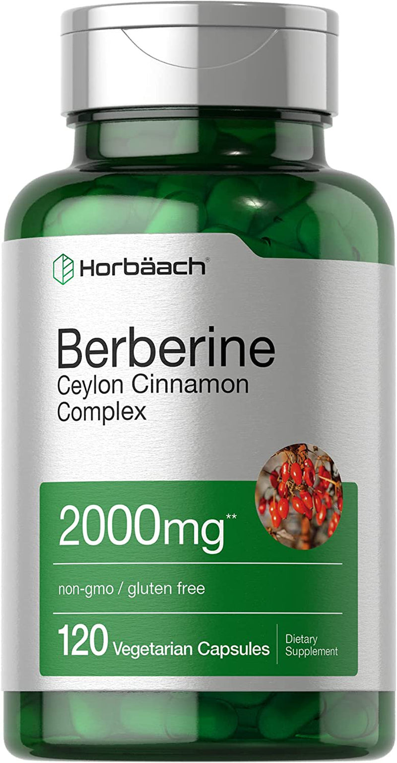Berberine plus Ceylon Cinnamon | 2000Mg | 120 Capsules | by Horbaach