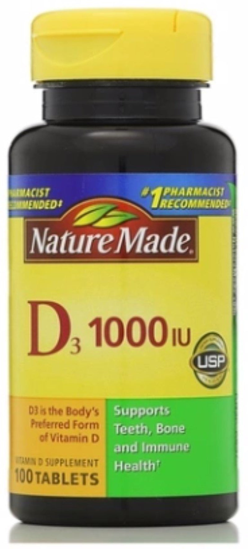 Nature Made Vitamin D 1000 IU Tablets 100 Ea (Pack of 6)