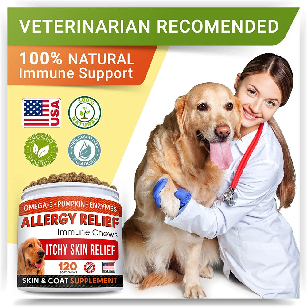 Strellalab Allergy Relief, Immune Chews, for Dogs, Bacon, 120 Soft Chews, 9.3 Oz (264 G)