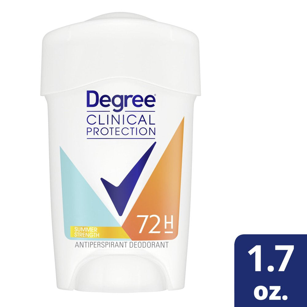 Degree Clinical Protection Long Lasting Antiperspirant Deodorant Stick, Summer Strength, 1.7 Oz