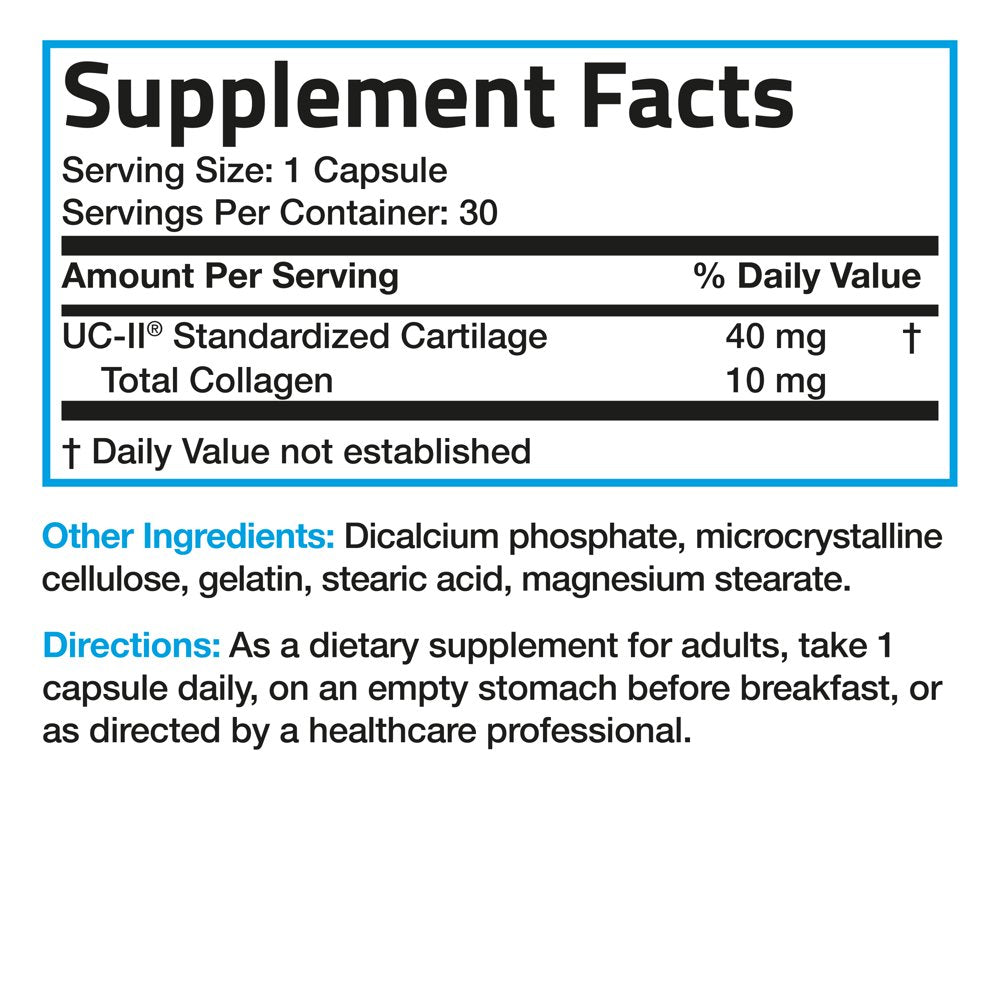 Bronson UC-II Collagen with Undenatured Type II Collagen for Joint Support, 30 Capsules