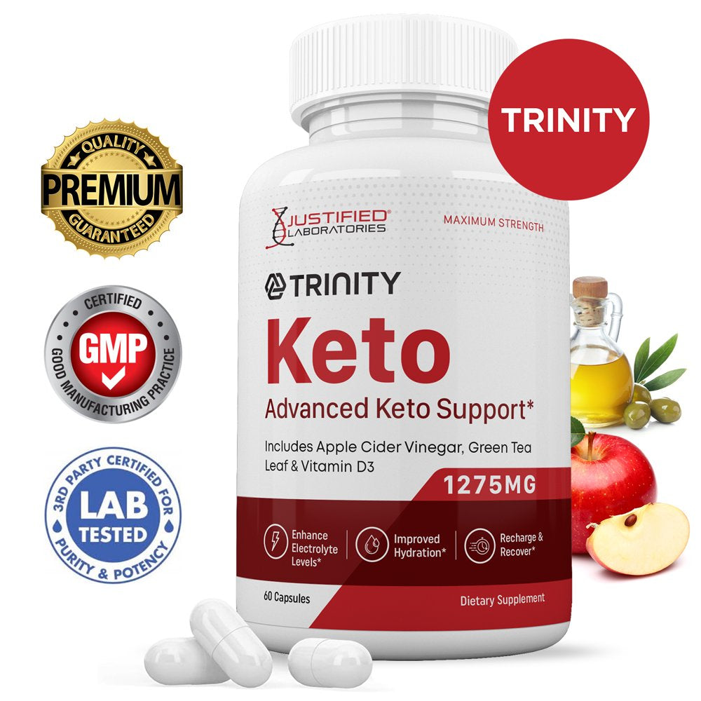 Trinity Keto ACV Pills 1275Mg Alternative to Gummies Dietary Supplement 60 Capsules