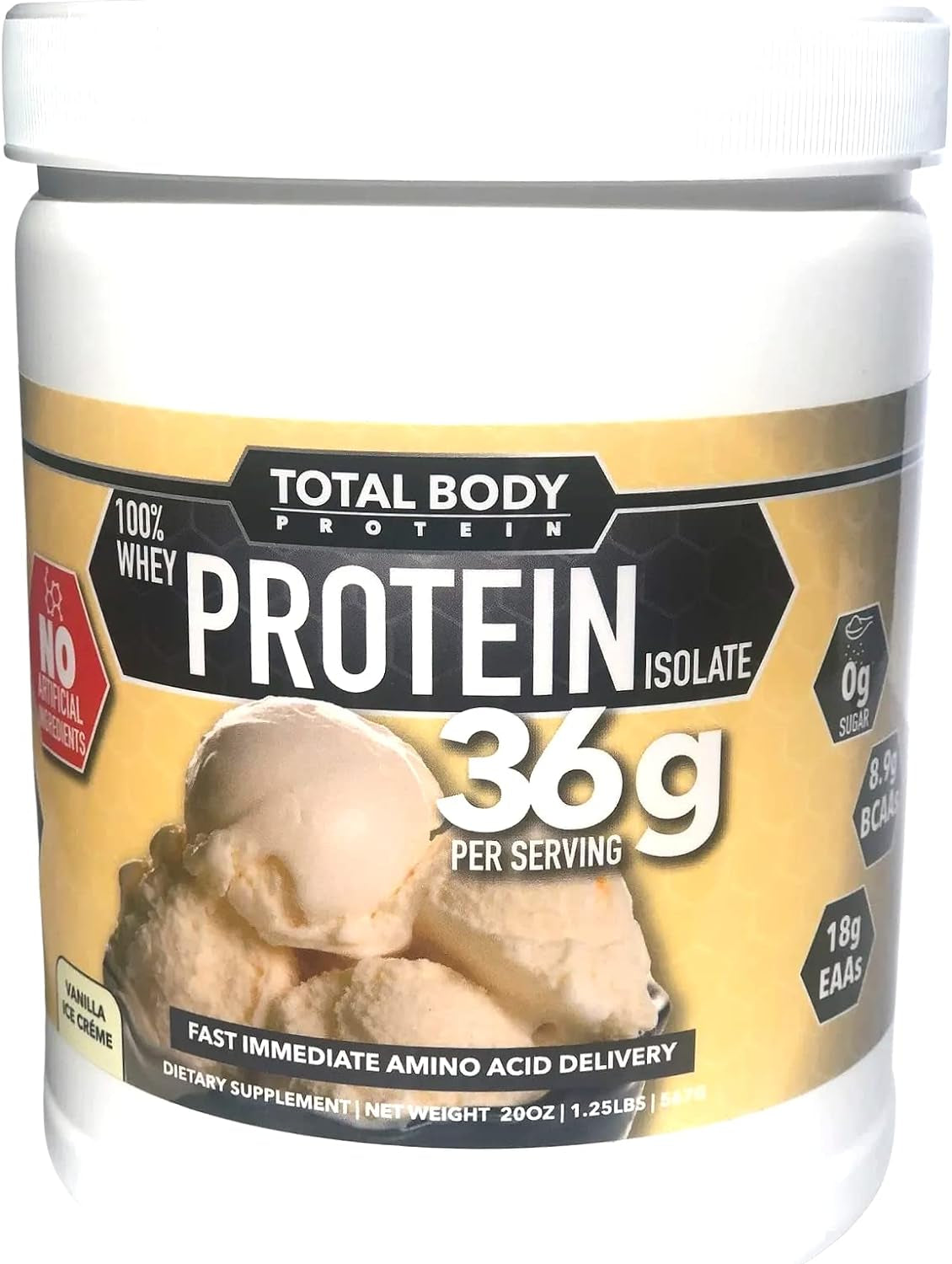 100% Whey Protein Isolate-No Artificial Ingredients-Gluten-Free, Lactose Free, Supports Muscle Growth & Muscle Repair-36G Protein per Serving-8.9G Bcaa-18G EAA