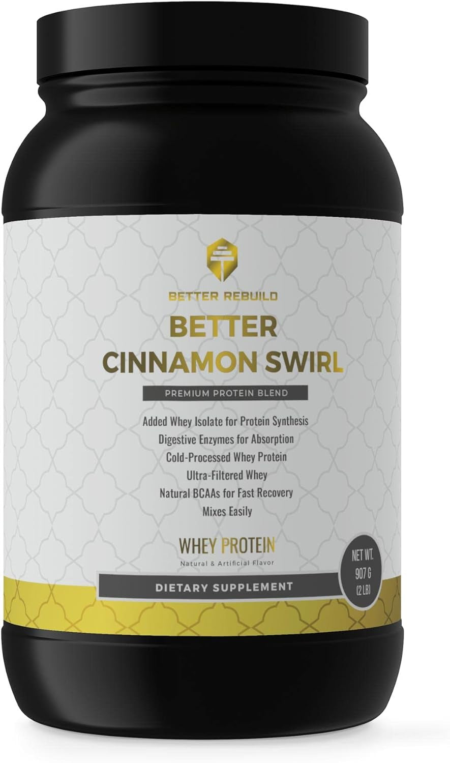 A Better Rebuild 2Lb Whey Protein Powder Cinnamon Swirl Flavor 22G per Serving