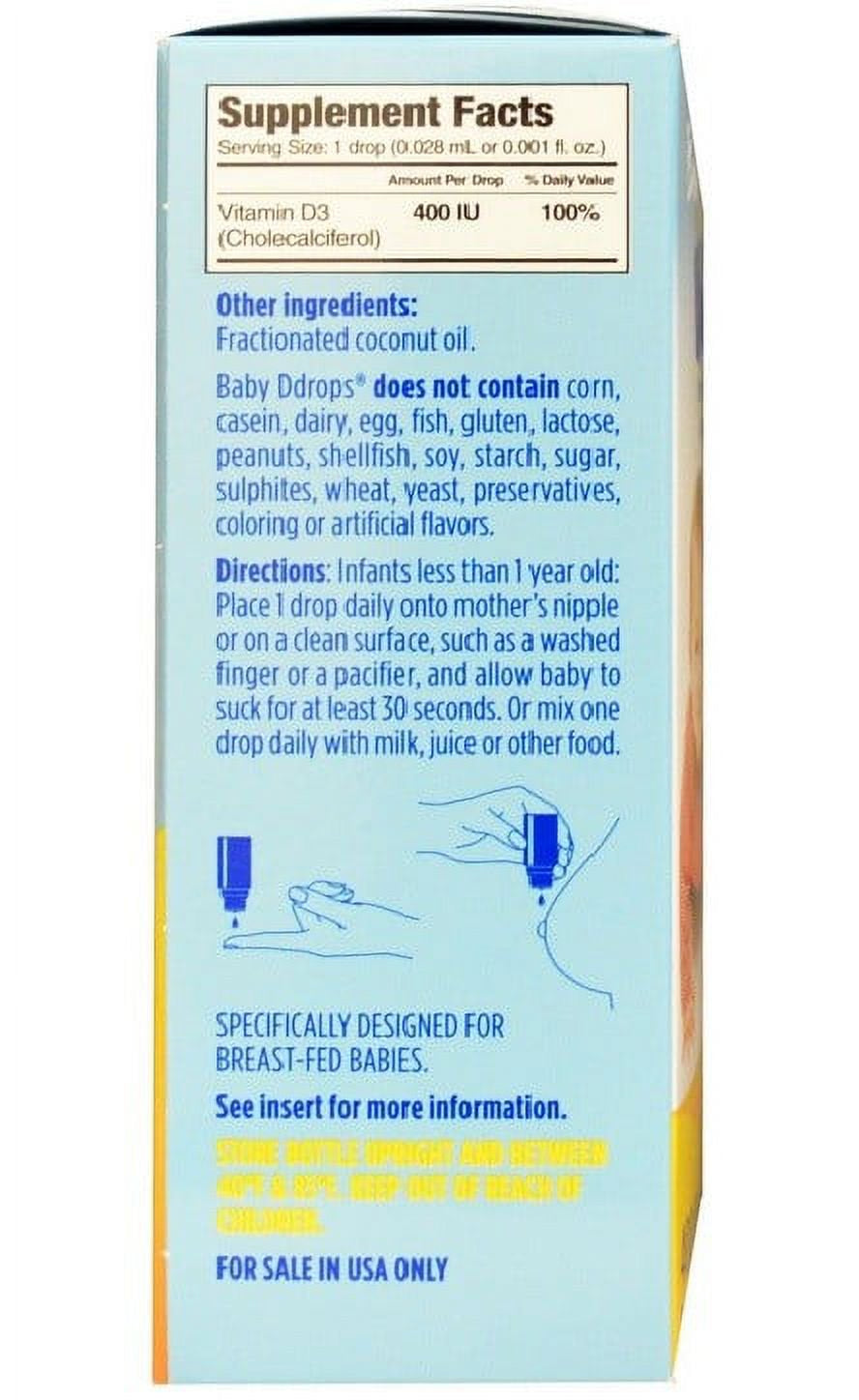 Baby D Drops Liquid Vitamin D3 400 Iu/Drop, 90 Drops-3 Pack