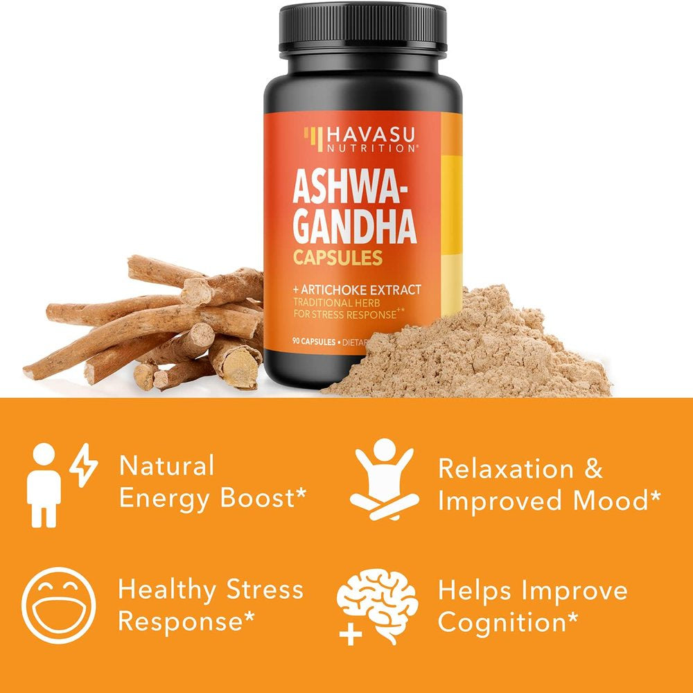 Havasu Ashwagandha Capsules Extra Strength 1000Mg | Anxiety, Stress & Mood Support, 90Ct