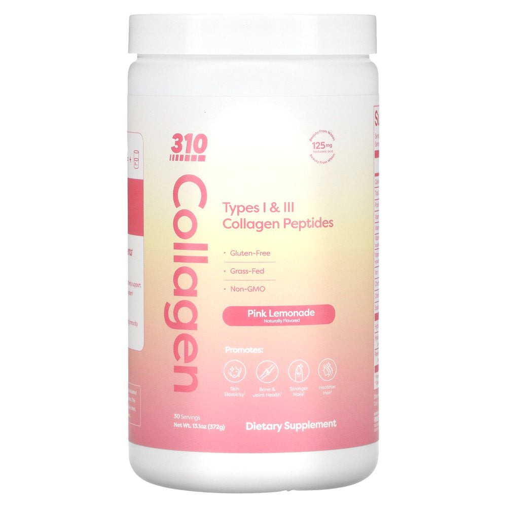 Collagen, Types I & III Collagen Peptides, Pink Lemonade, 13.1 Oz (372 G), 310 Nutrition