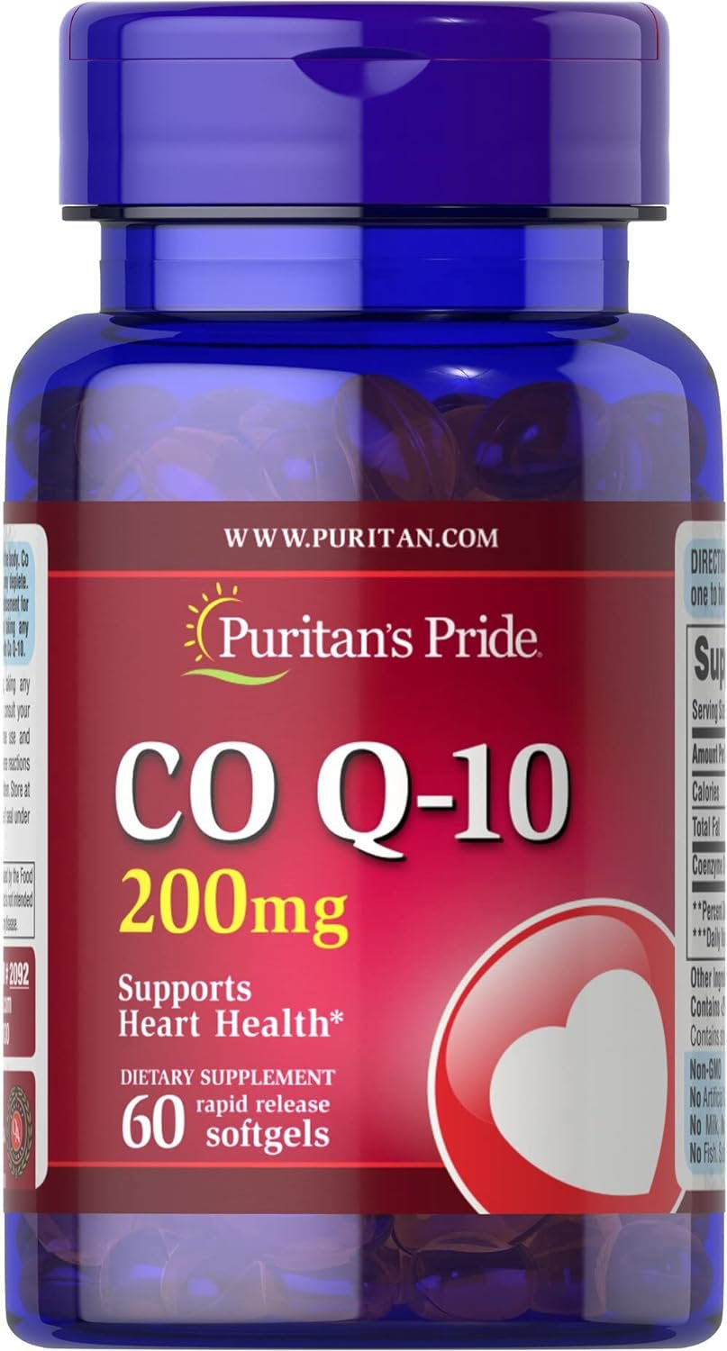 Puritan'S Pride Q-Sorb Coq10 200Mg, Supports Heart Health, 60 Rapid Release Softgels