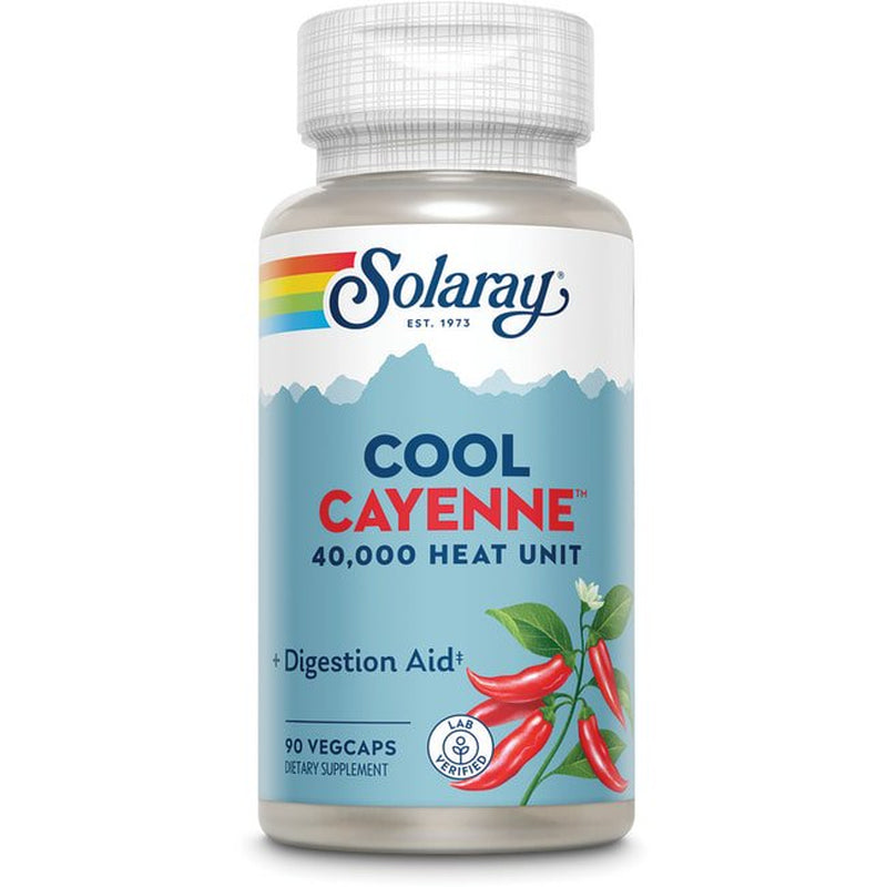 Solaray Cool Cool Cayenne 40,000 HU | Healthy Digestion, Circulation, Metabolism & Cardiovascular Support | 90 Vegcaps