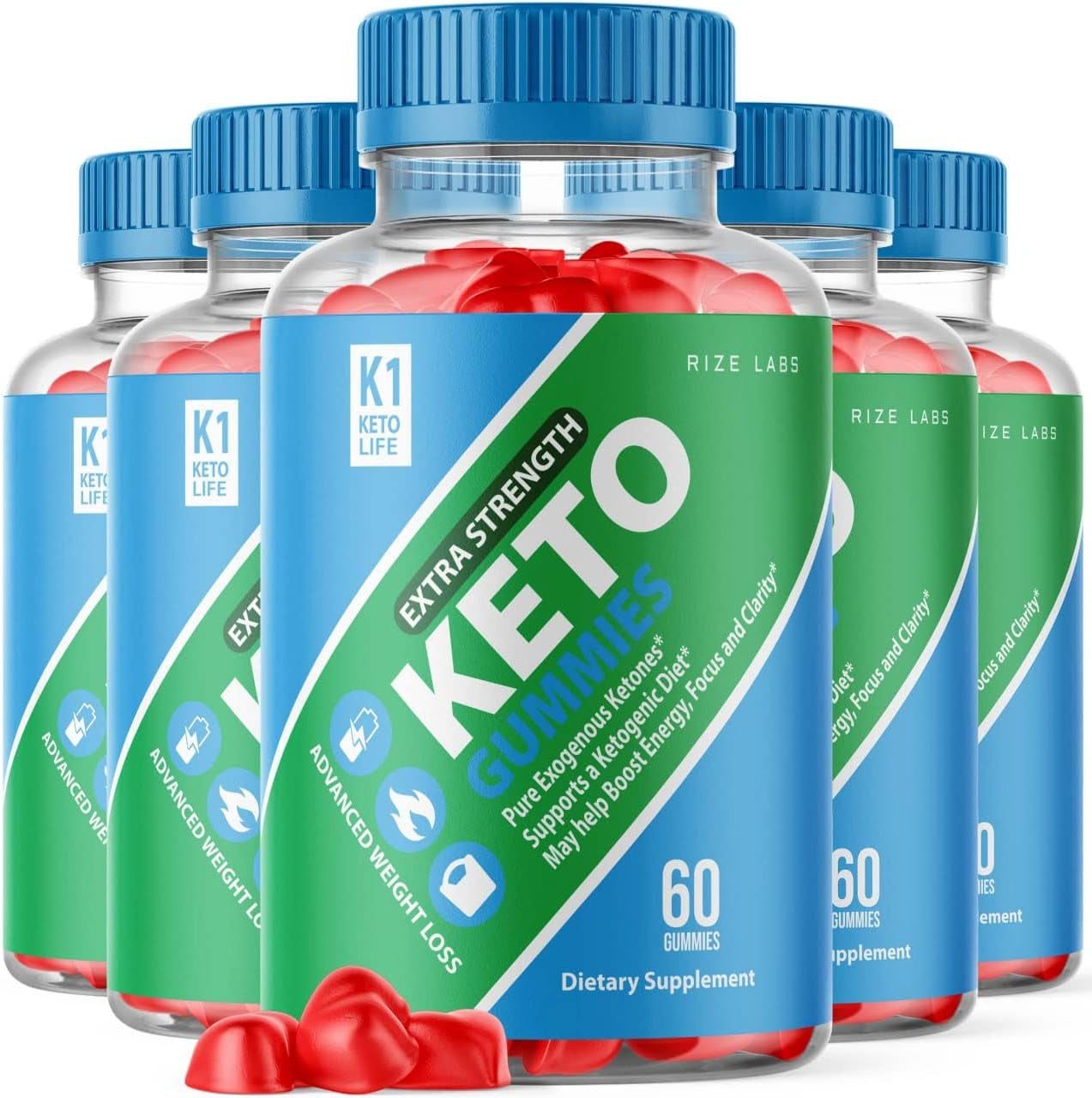 (5 Pack) K1 Keto Life Gummies Advanced Extra Strength Keto Life Gummies K1Keto (300 Gummies)