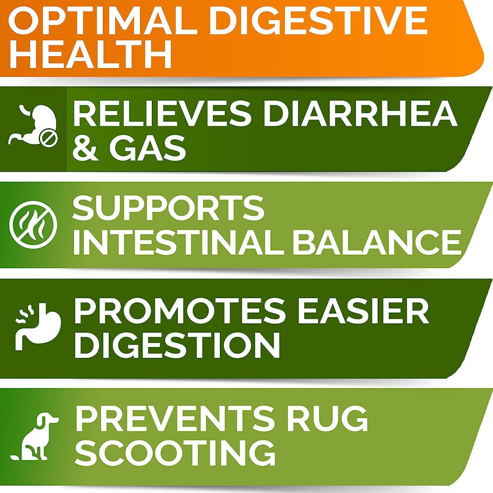 Vet Strength Dog Probiotics Treats - 1 Billion CFU + Digestive Enzymes + Prebiotics - Chewable Fiber Supplement W/ Pumpkin - Allergy, Diarrhea, Gas, Constipation, Upset Stomach Relief - Immunity