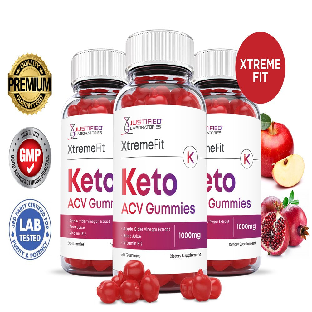 (3 Pack) Xtreme Fit Keto ACV Gummies 1000MG Dietary Supplement 180 Gummys