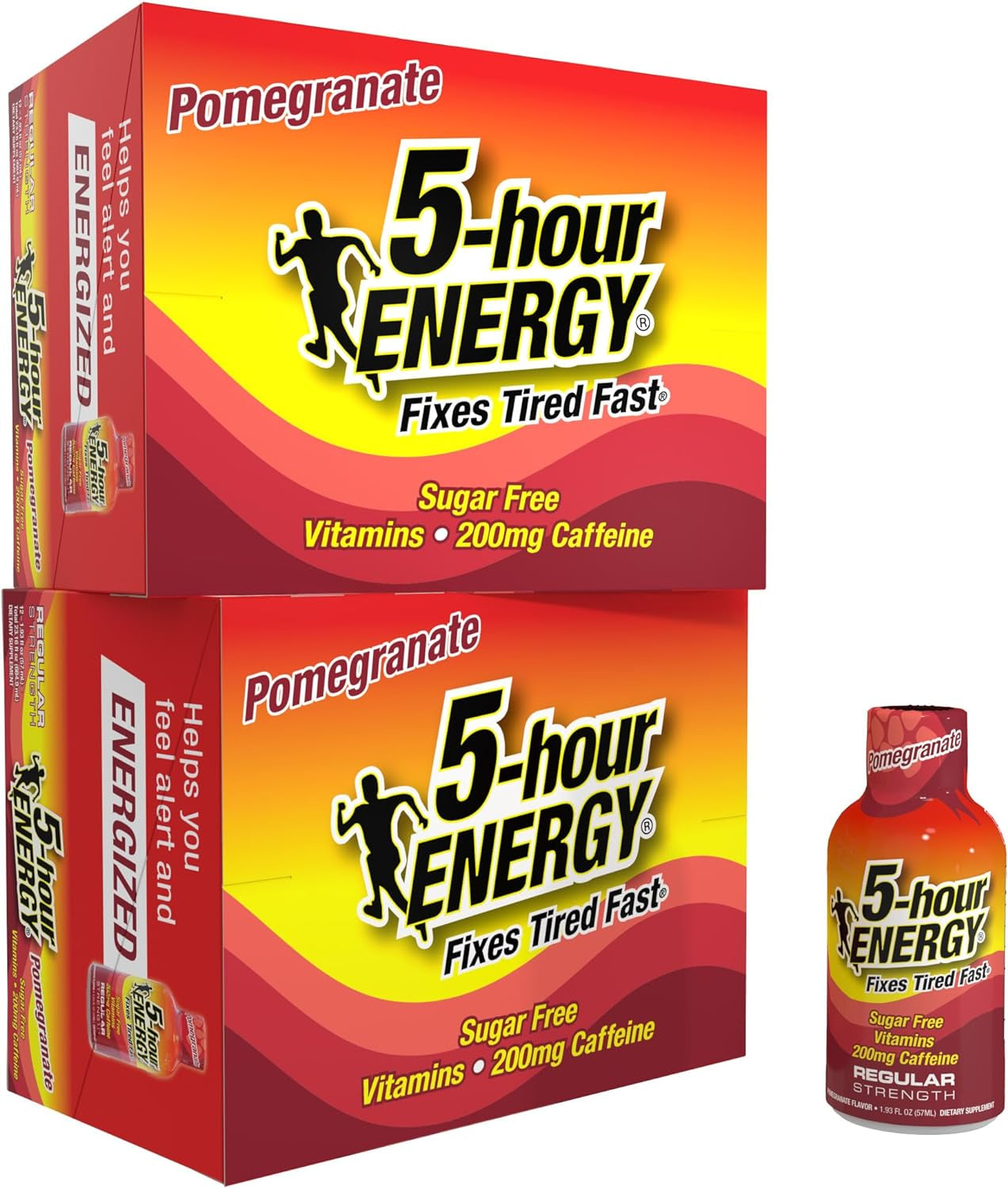 5-Hour ENERGY Regular Strength Energy Shot | Pomegranate Flavor | 1.93 Oz. | 24 Count | Sugar-Free & Zero Calories | B-Vitamins & Amino Acids | 200Mg Caffeinated Energy Shot | Dietary Supplement